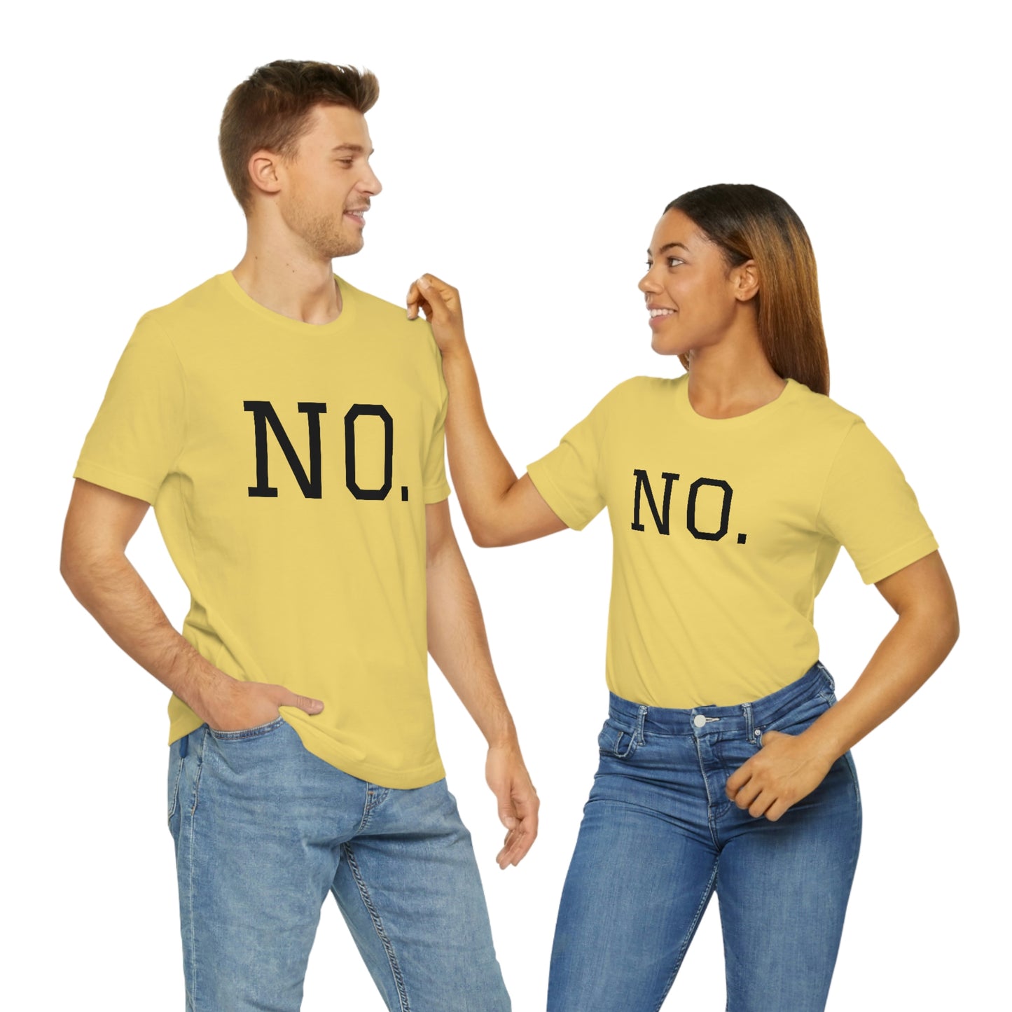 "NO" simplified Unisex Jersey Short Sleeve Tee