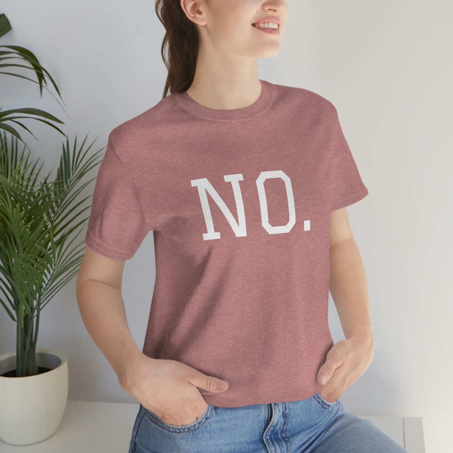 "NO" simplified Unisex Jersey Short Sleeve Tee