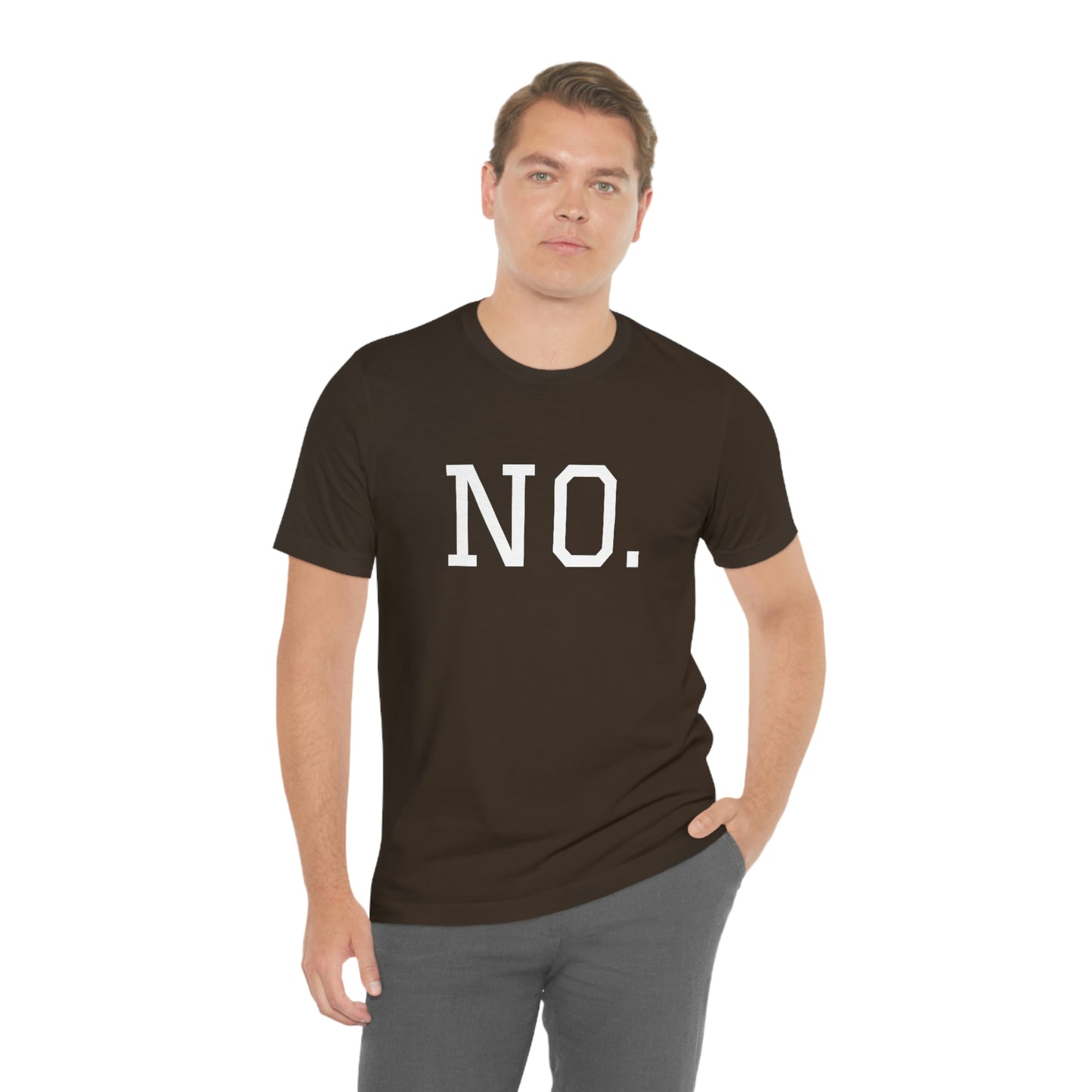 "NO" simplified Unisex Jersey Short Sleeve Tee