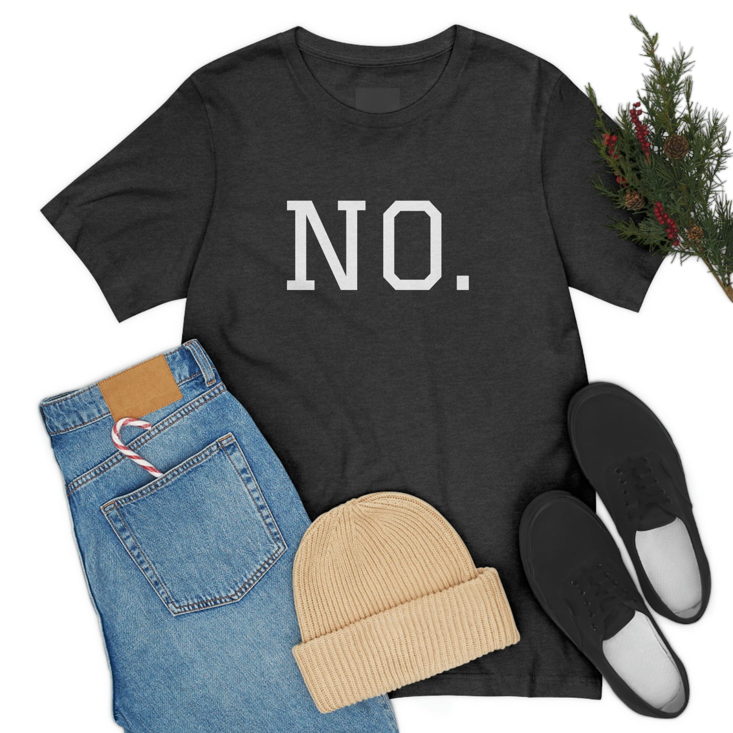 "NO" simplified Unisex Jersey Short Sleeve Tee