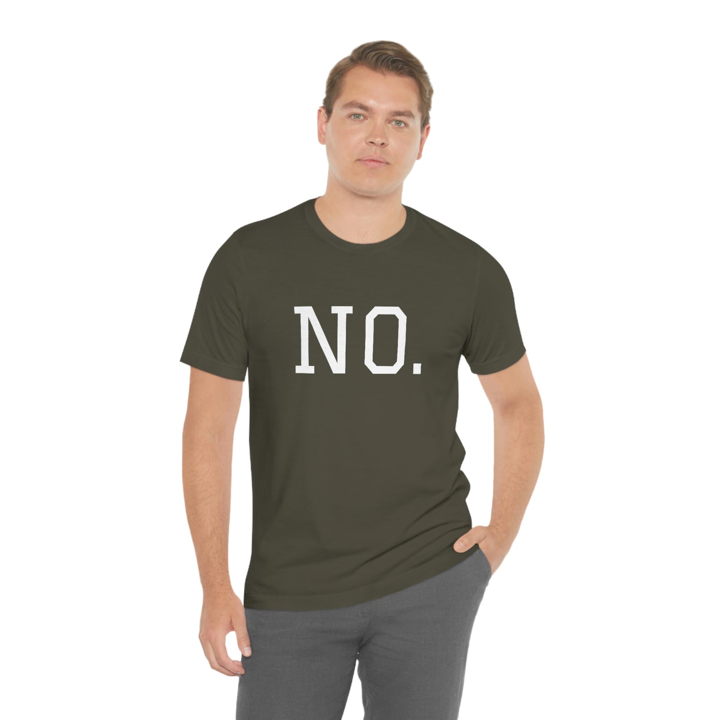 "NO" simplified Unisex Jersey Short Sleeve Tee