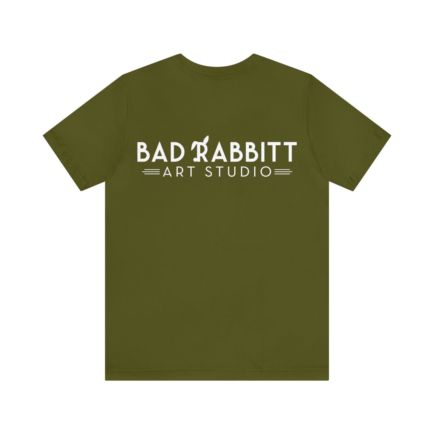 be bright do right with Bad Rabbitt Art Studio logo on back - Unisex Jersey Short Sleeve Tee