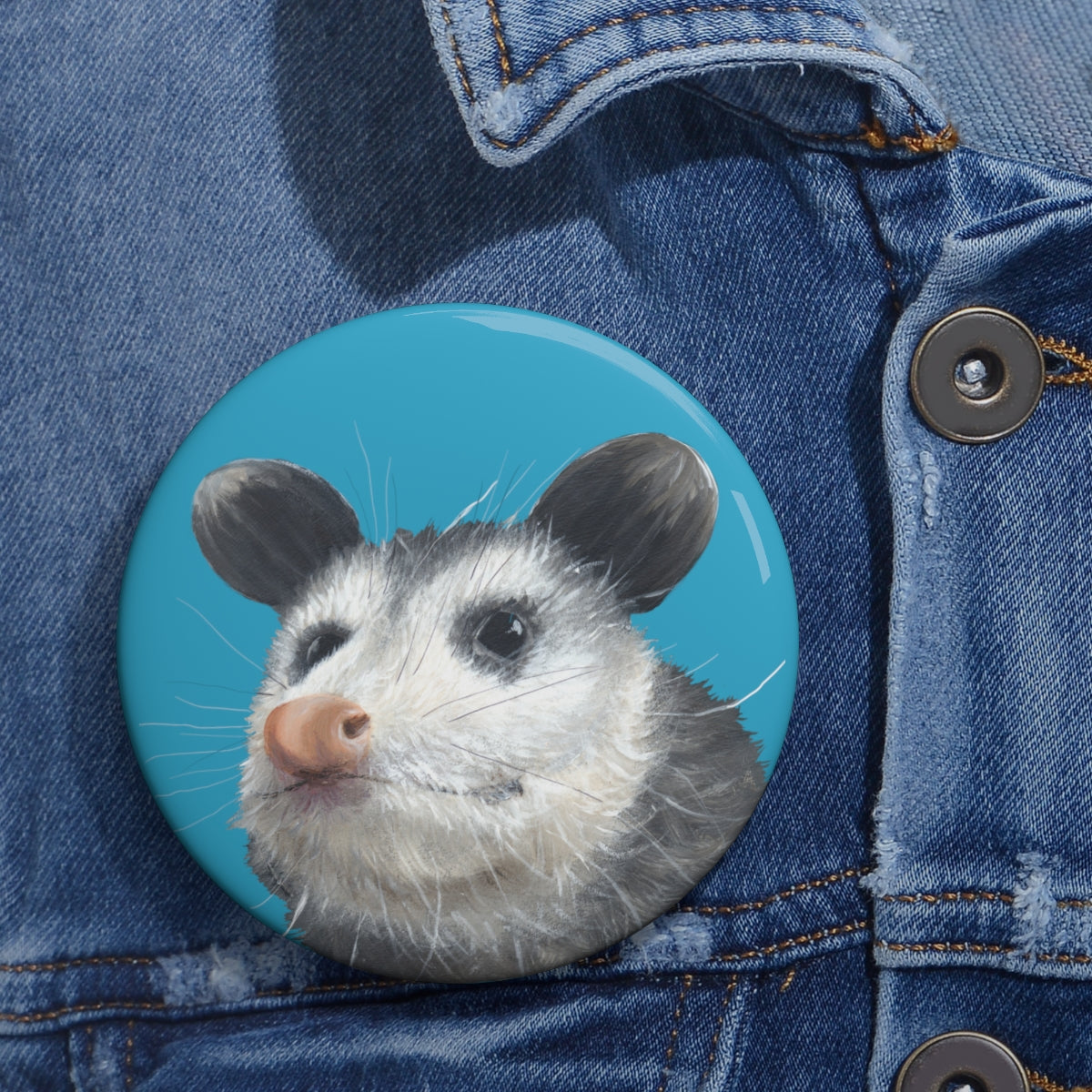 Baby Opossum Custom Pin Buttons