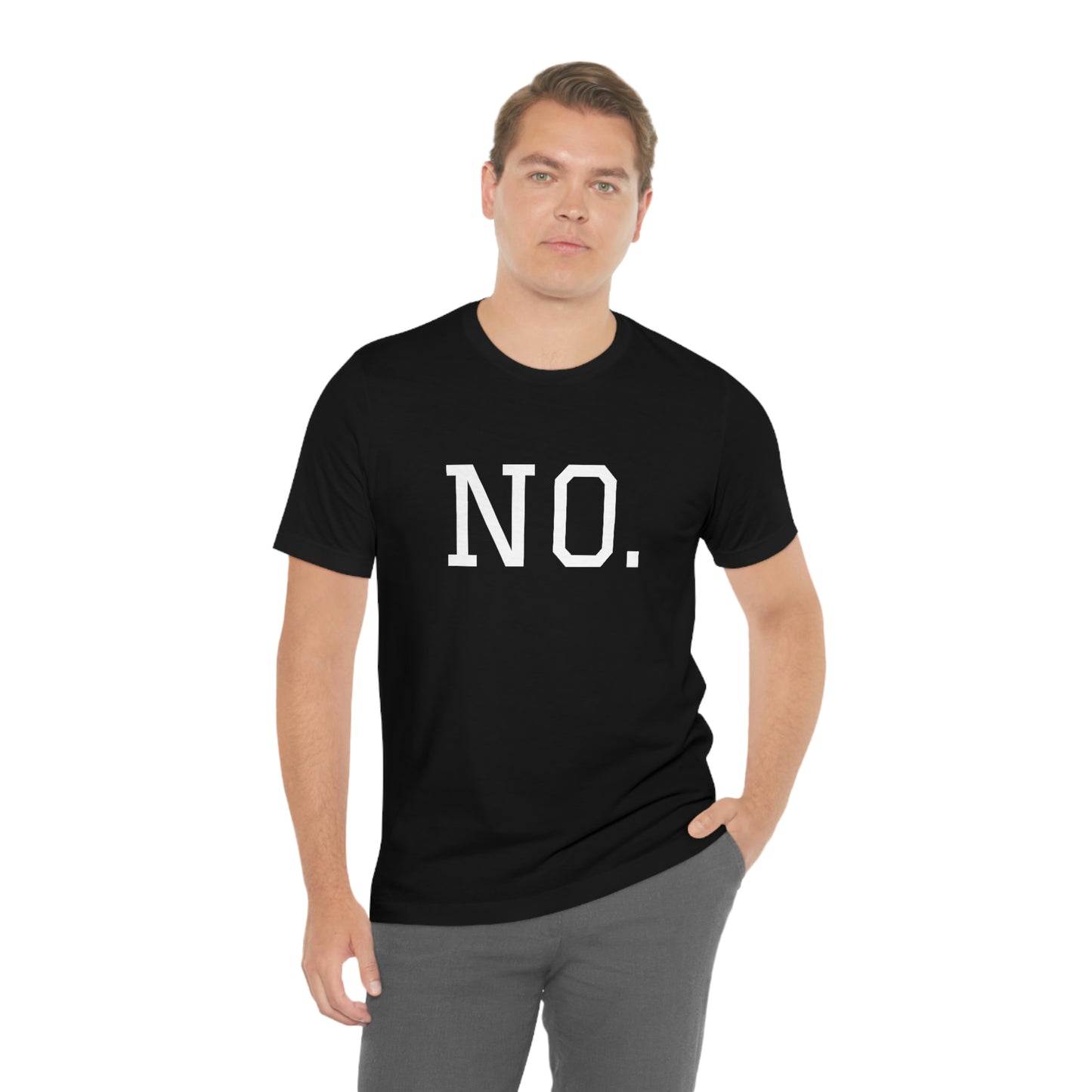 "NO" simplified Unisex Jersey Short Sleeve Tee