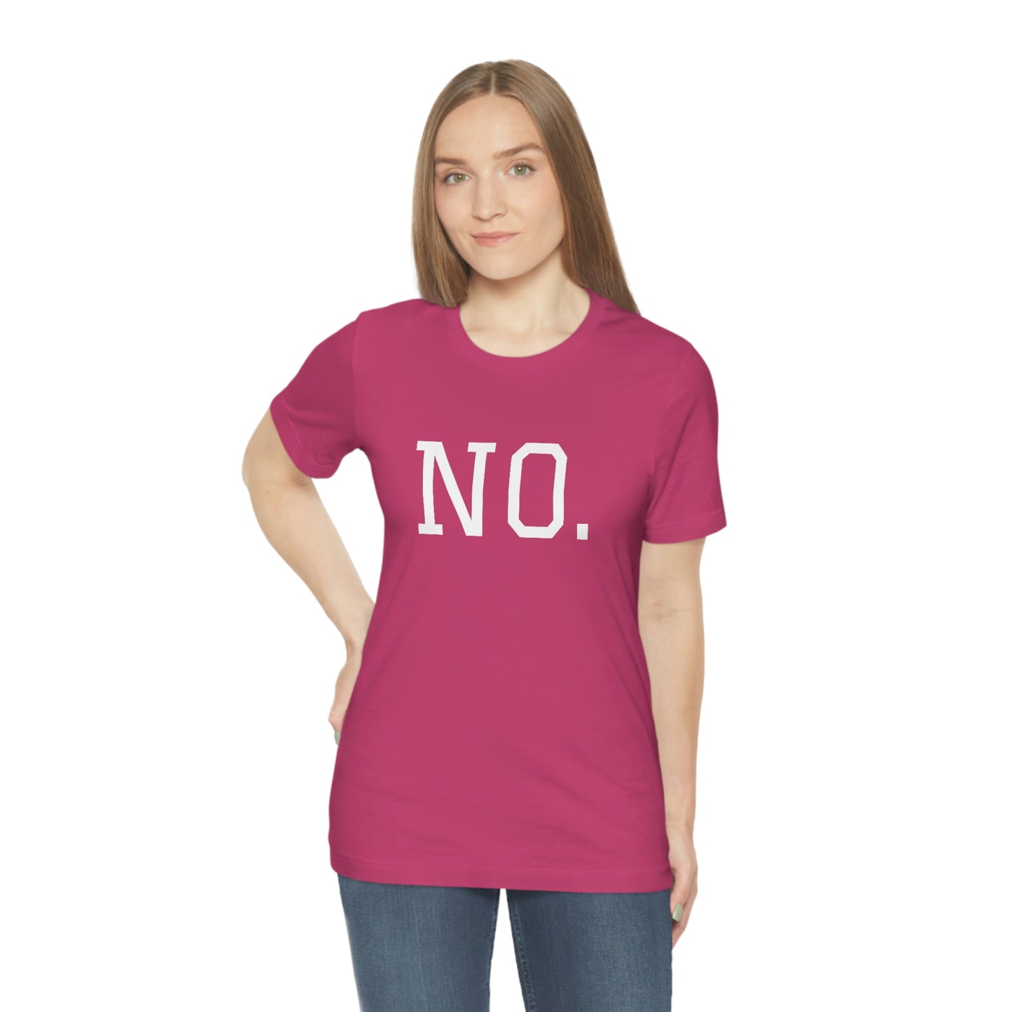 "NO" simplified Unisex Jersey Short Sleeve Tee