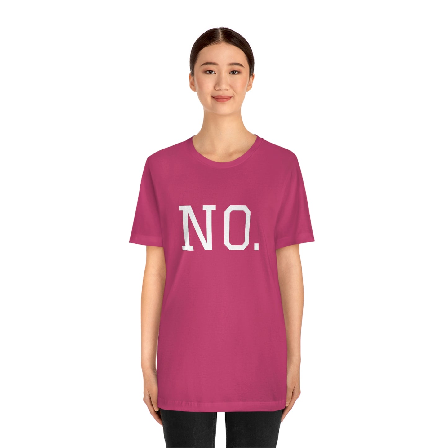 "NO" simplified Unisex Jersey Short Sleeve Tee
