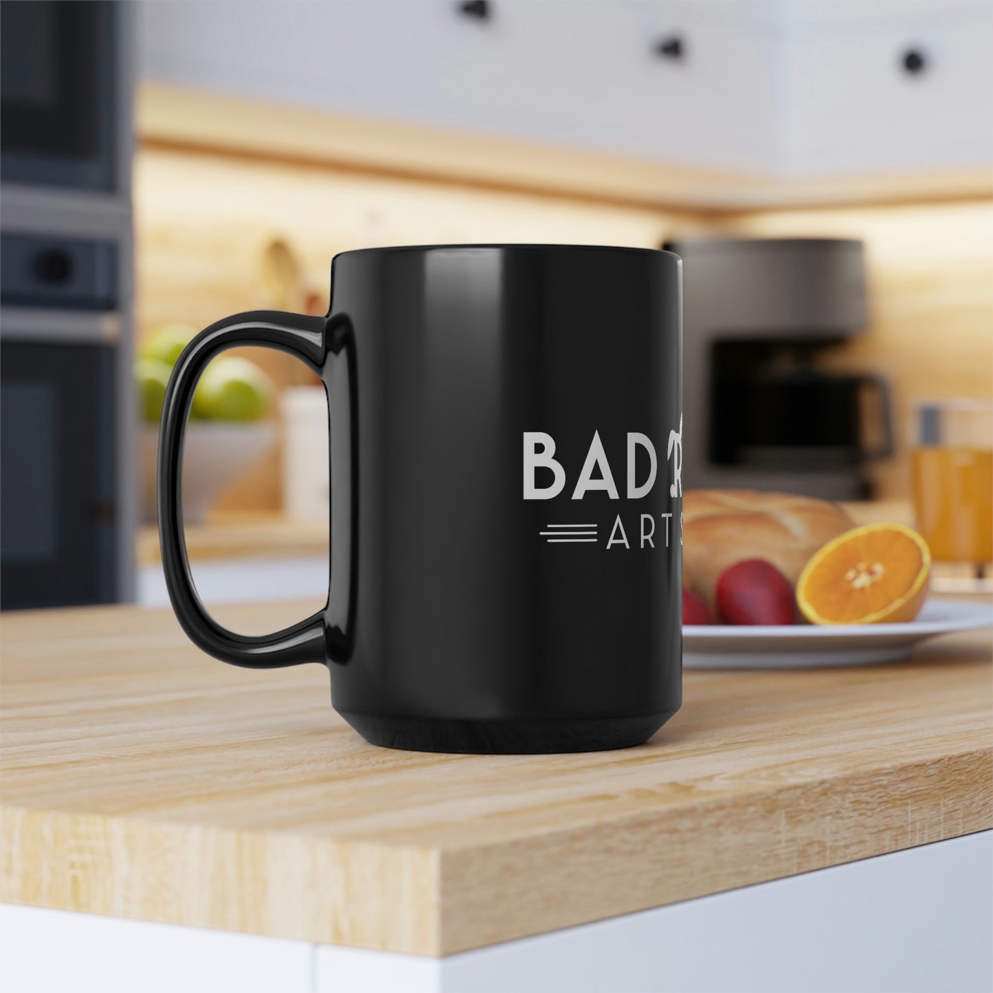 Bad Rabbitt Art Studio Black Mug, 15oz