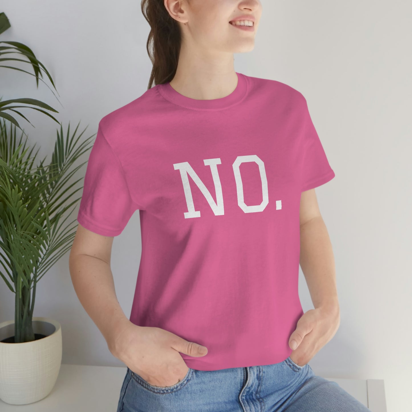 "NO" simplified Unisex Jersey Short Sleeve Tee