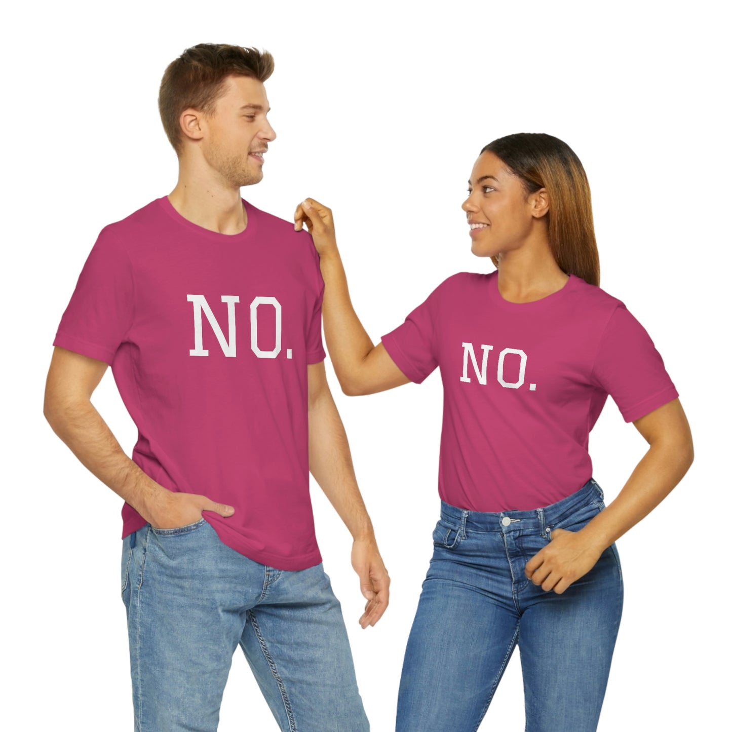 "NO" simplified Unisex Jersey Short Sleeve Tee