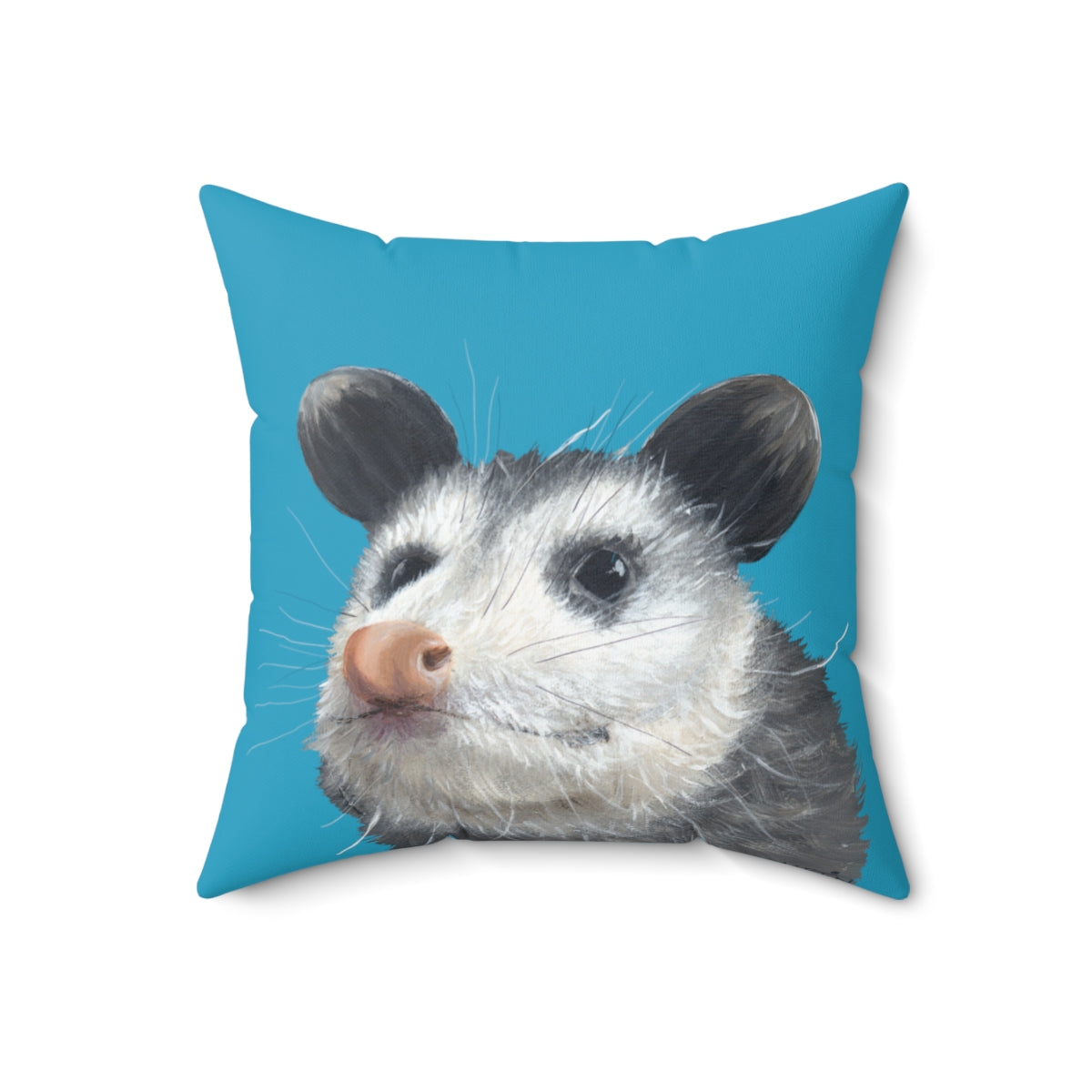 Baby Opossum Spun Polyester Square Pillow