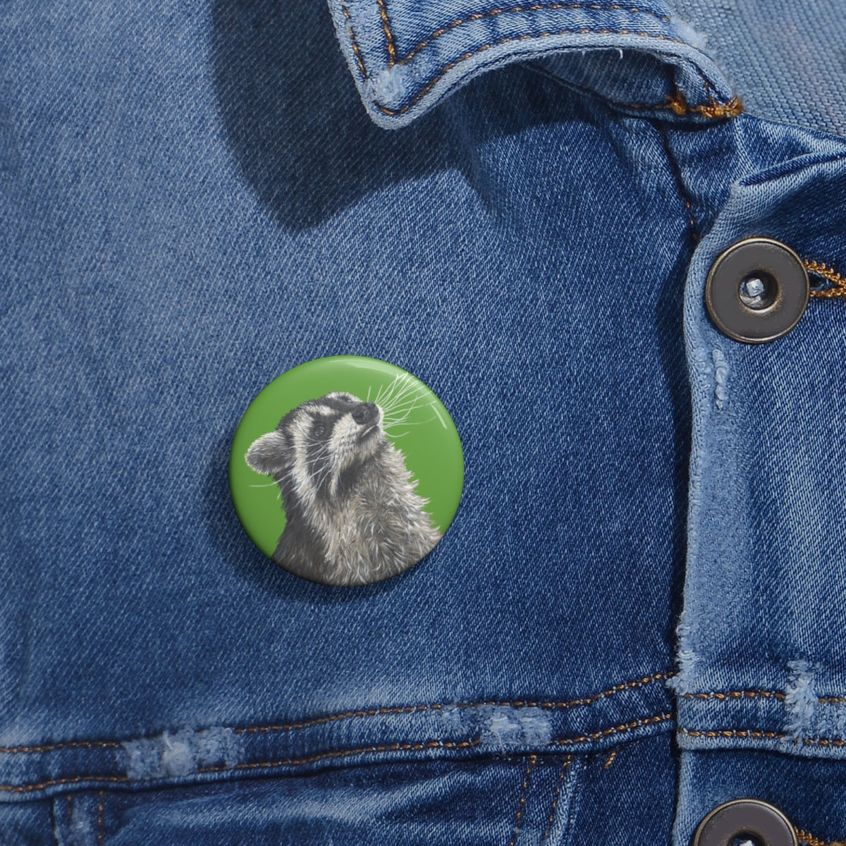 Raccoon Custom Pin Buttons