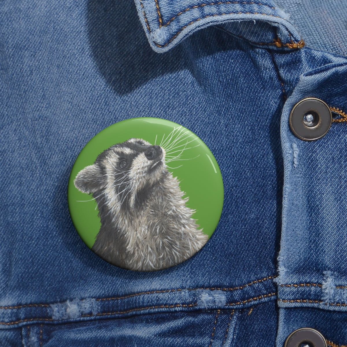 Raccoon Custom Pin Buttons