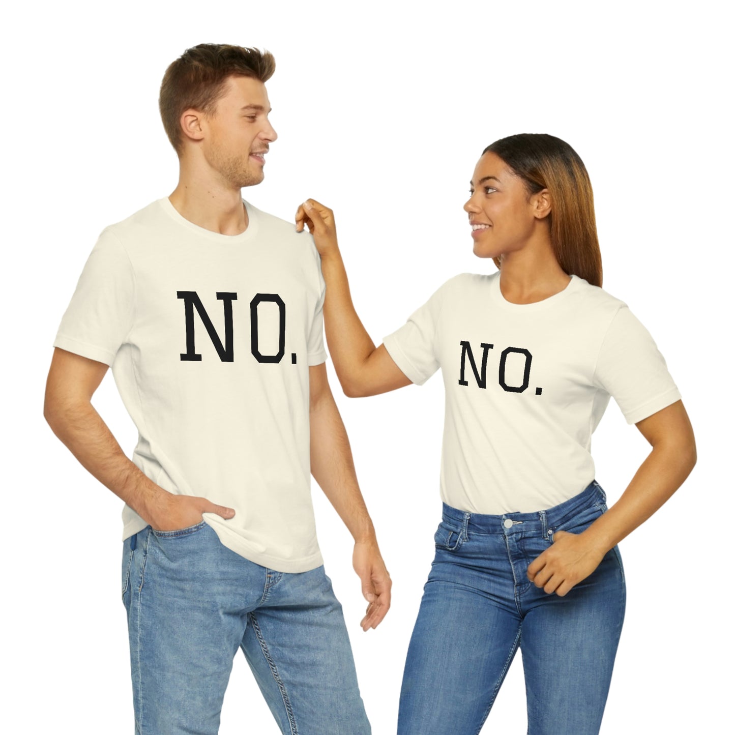 "NO" simplified Unisex Jersey Short Sleeve Tee