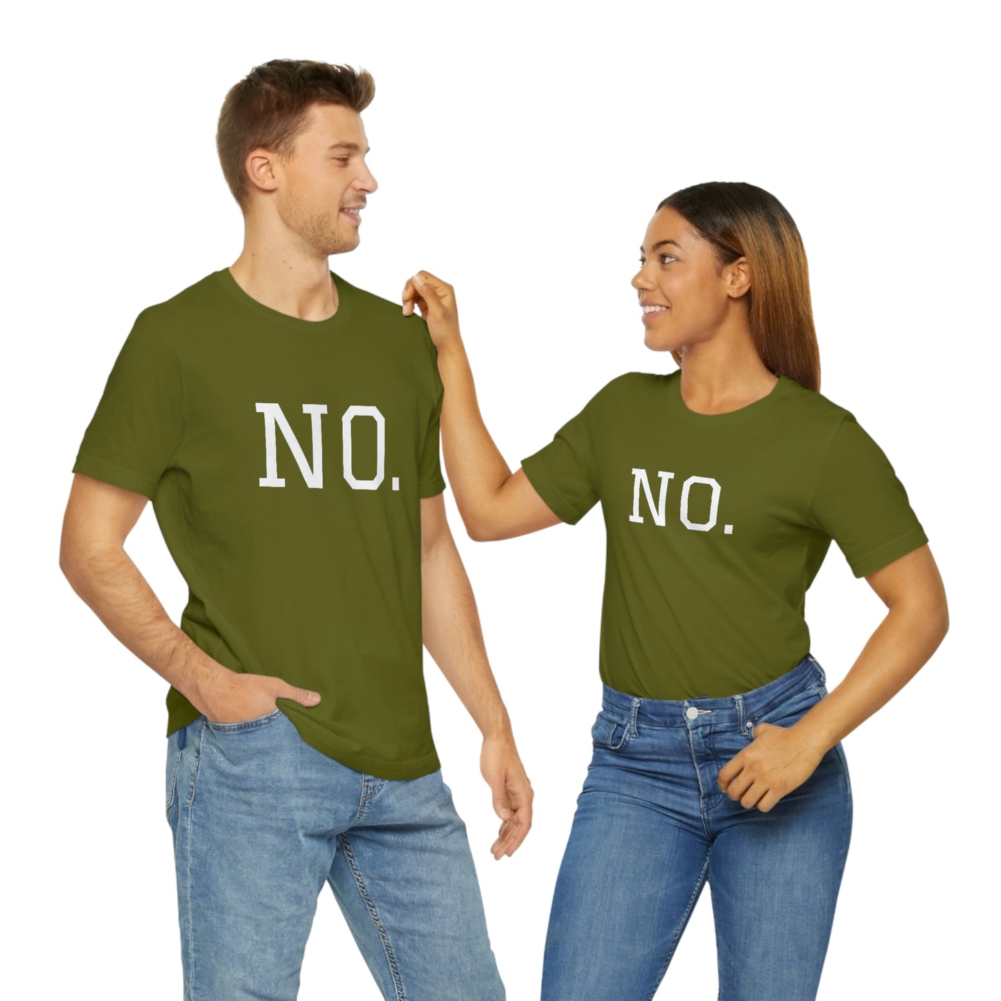"NO" simplified Unisex Jersey Short Sleeve Tee