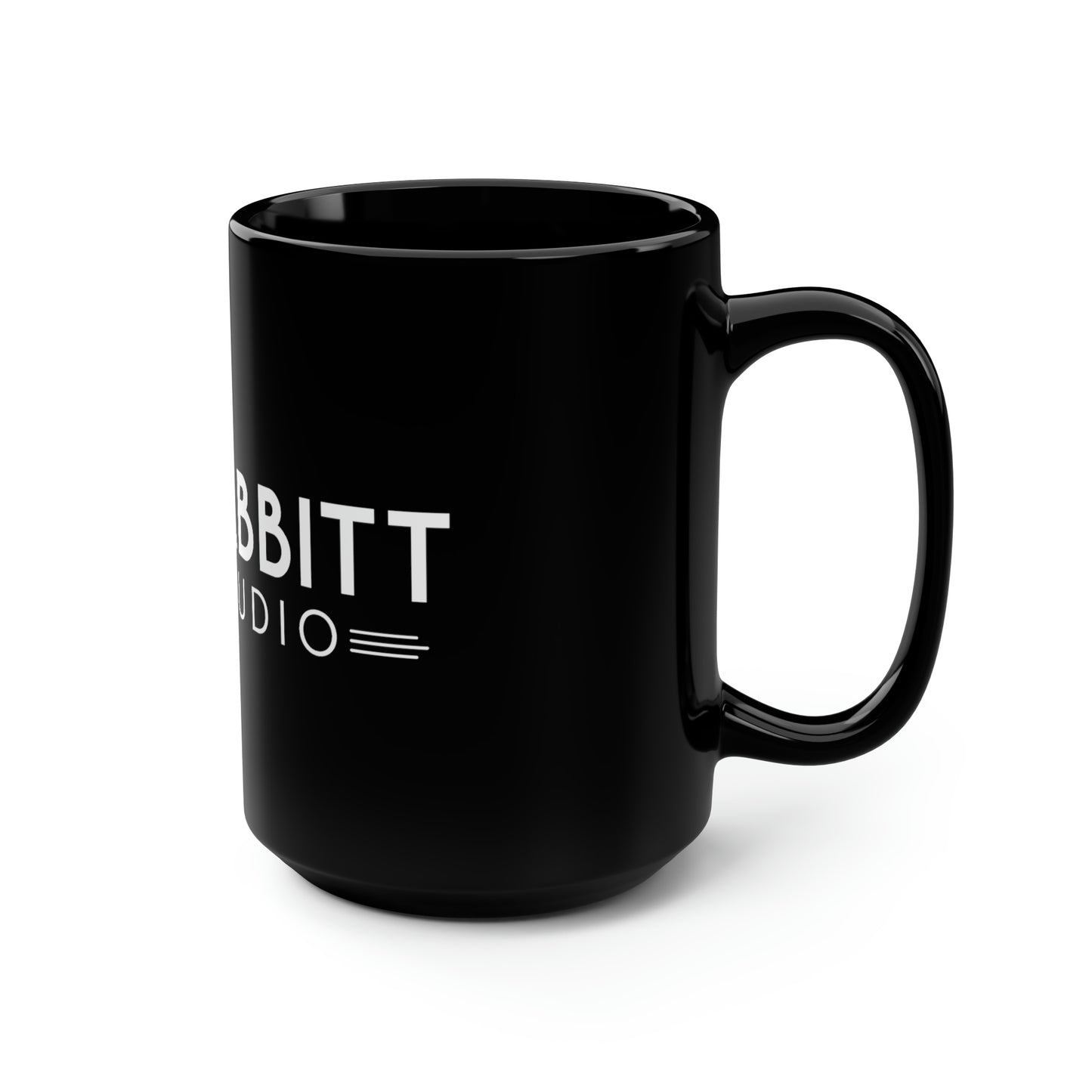 Bad Rabbitt Art Studio Black Mug, 15oz
