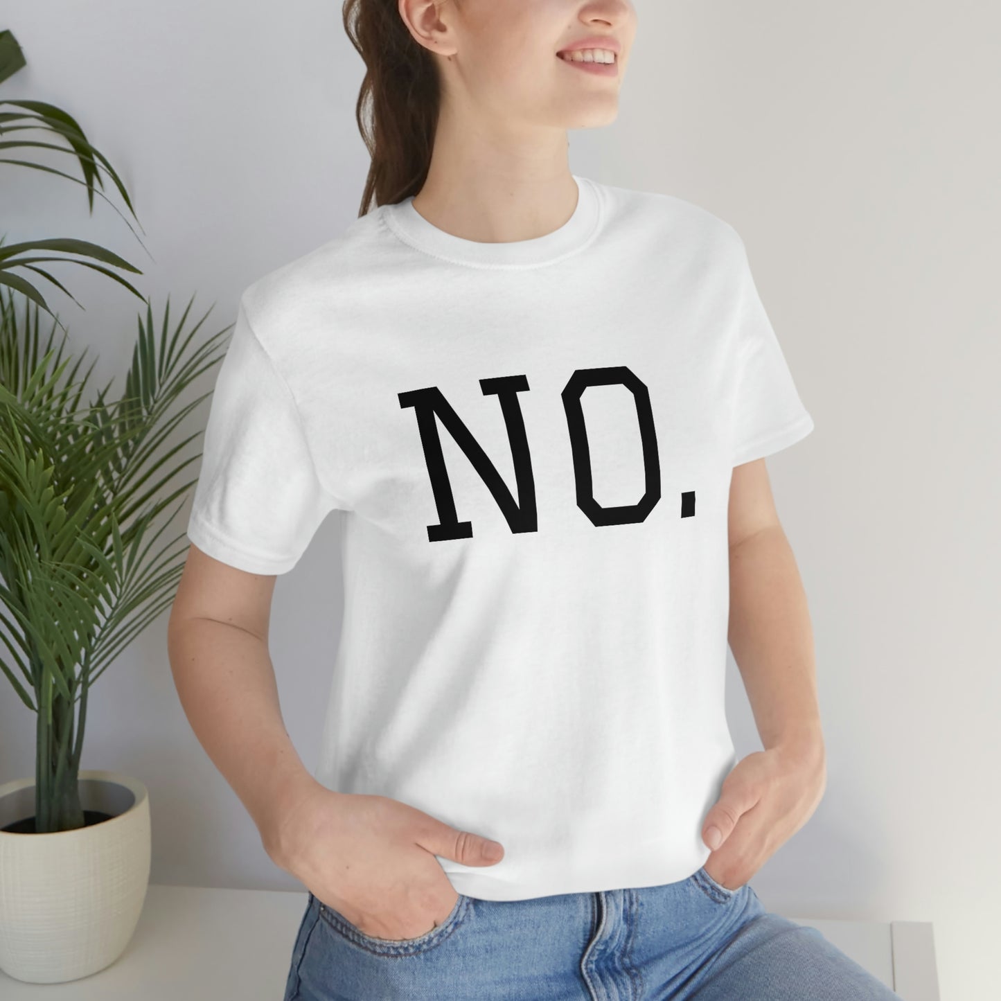 "NO" simplified Unisex Jersey Short Sleeve Tee
