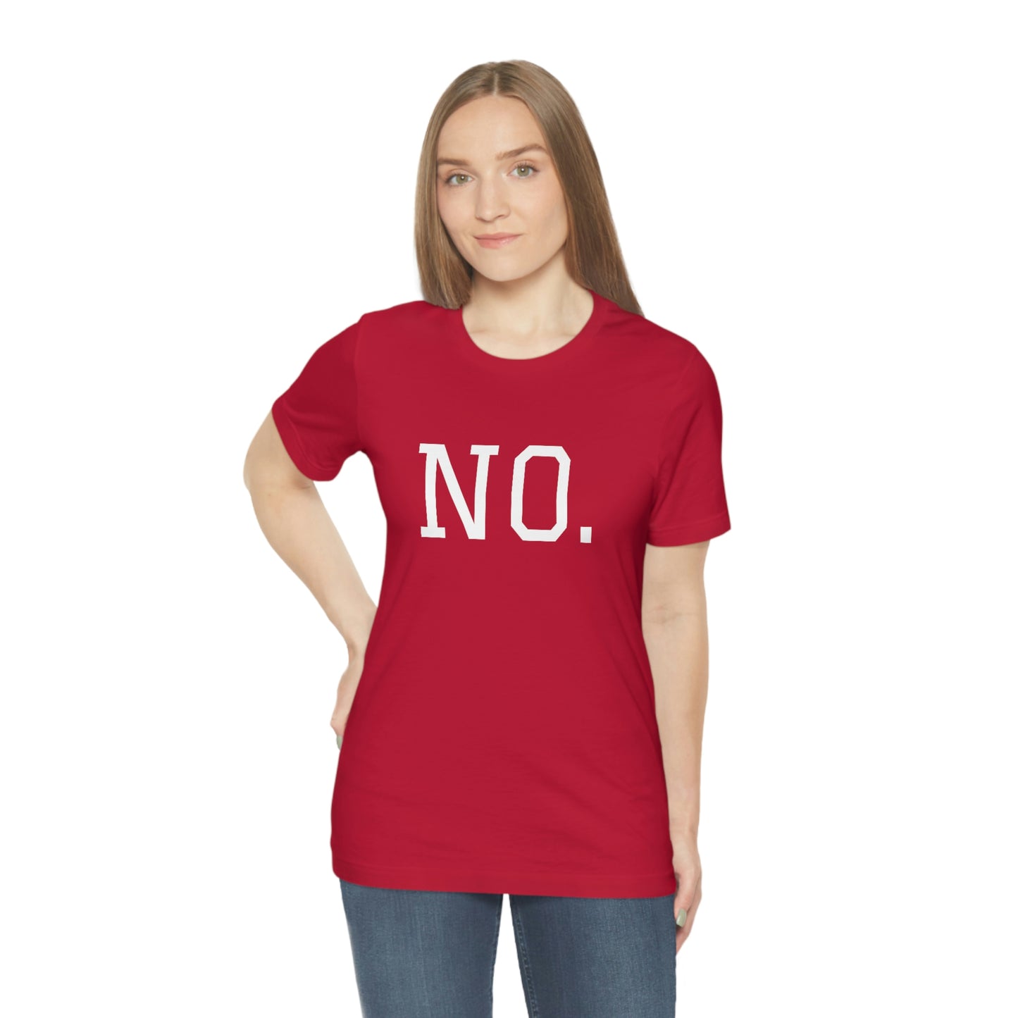 "NO" simplified Unisex Jersey Short Sleeve Tee