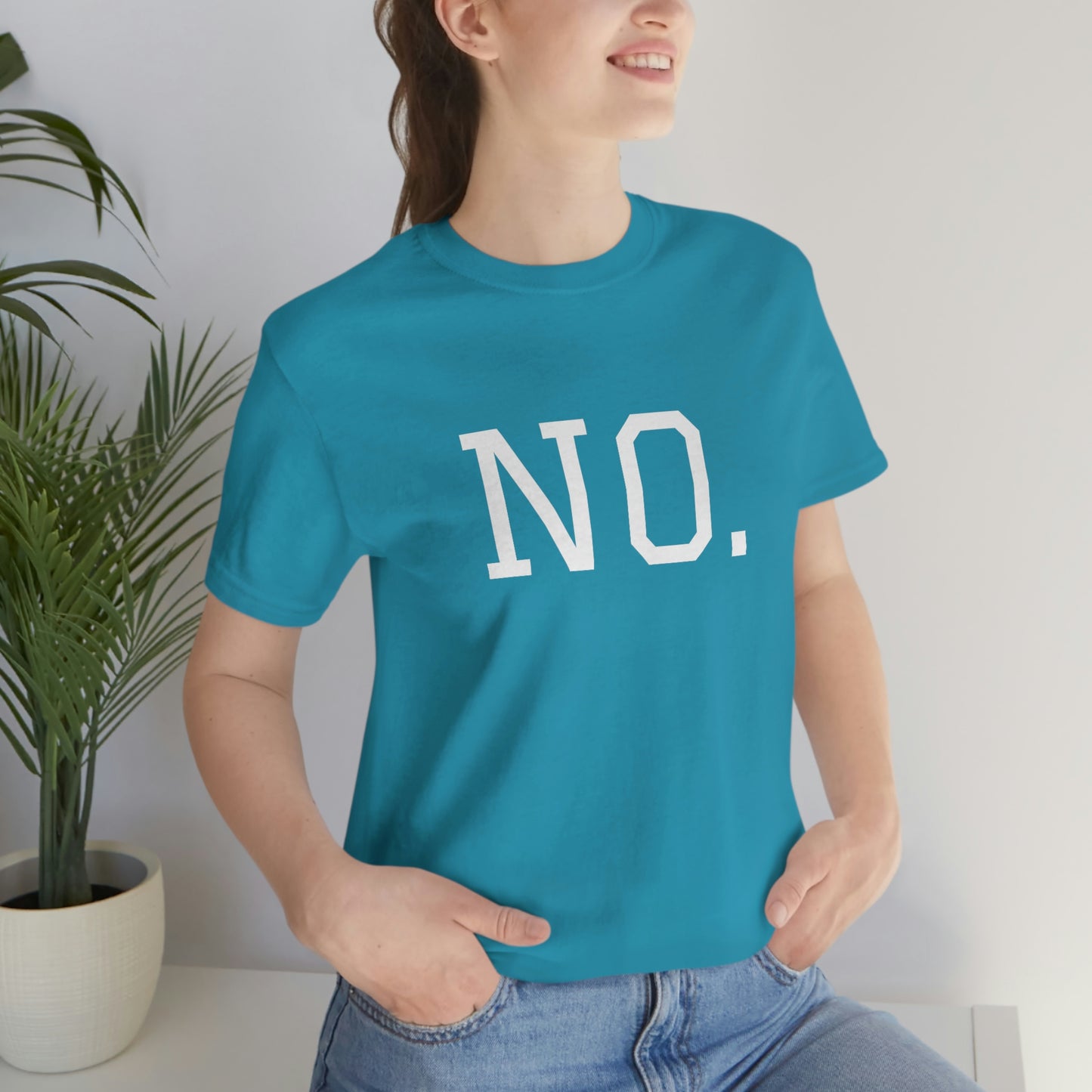 "NO" simplified Unisex Jersey Short Sleeve Tee