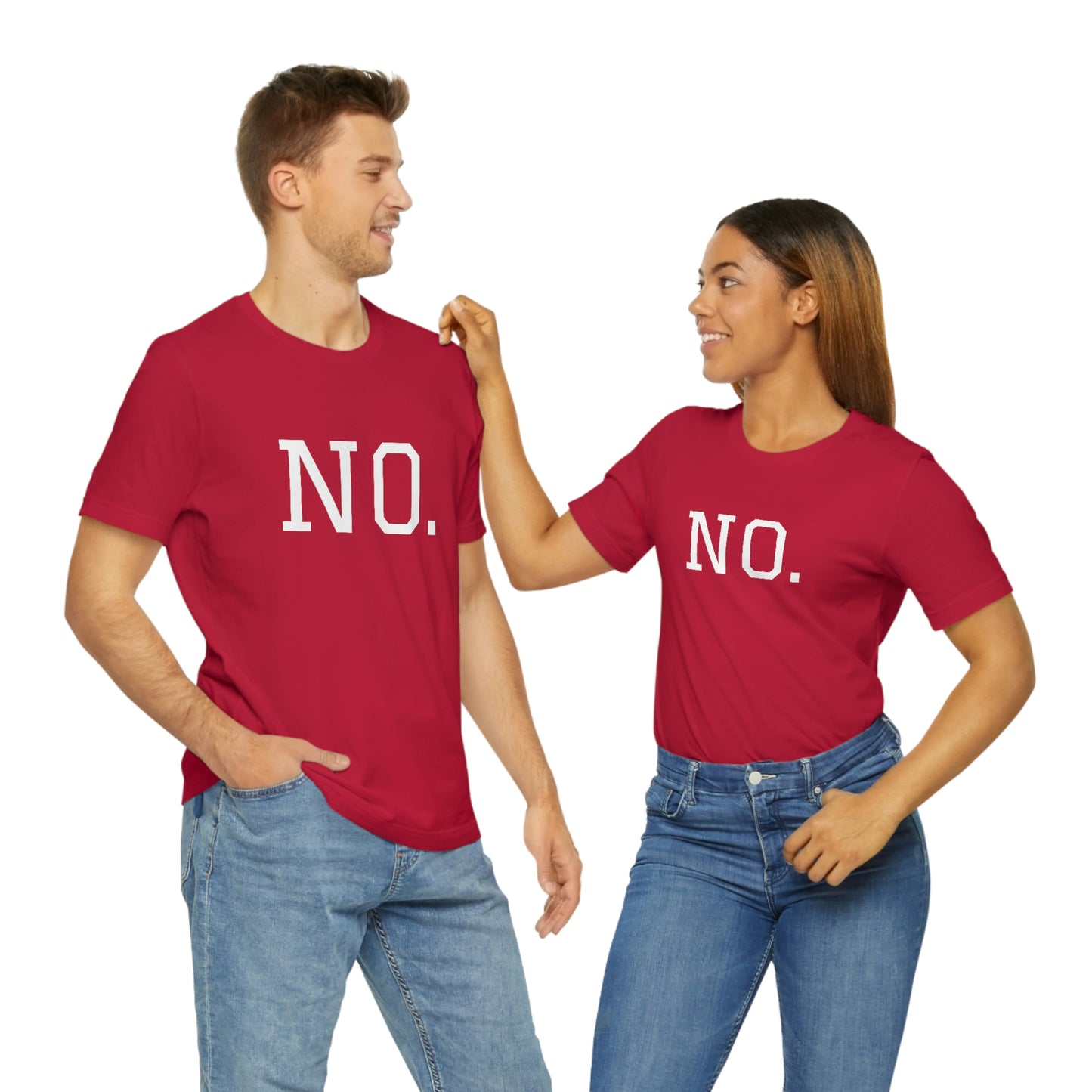 "NO" simplified Unisex Jersey Short Sleeve Tee