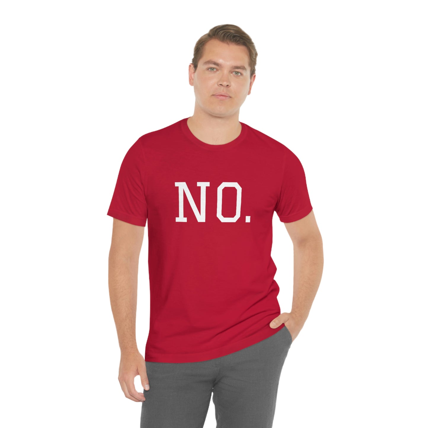 "NO" simplified Unisex Jersey Short Sleeve Tee