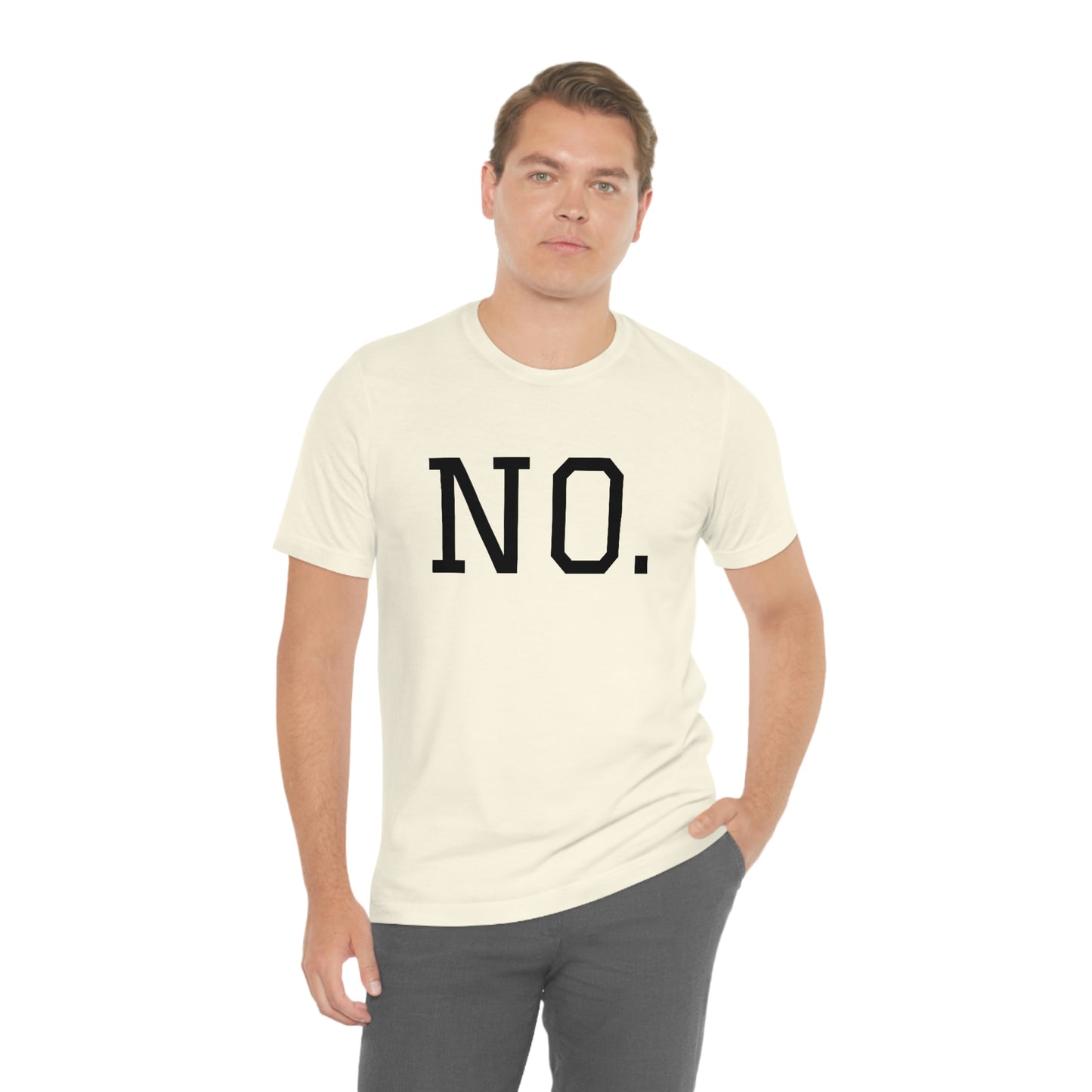 "NO" simplified Unisex Jersey Short Sleeve Tee
