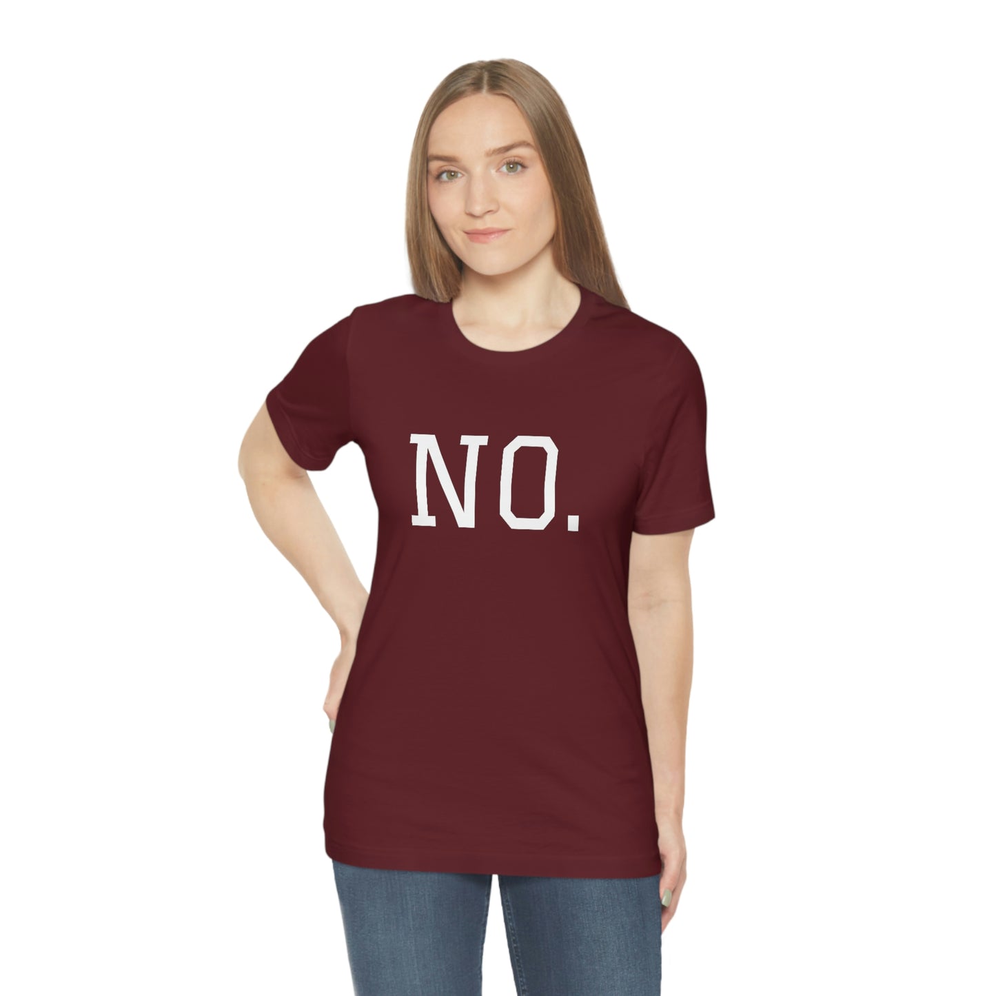 "NO" simplified Unisex Jersey Short Sleeve Tee