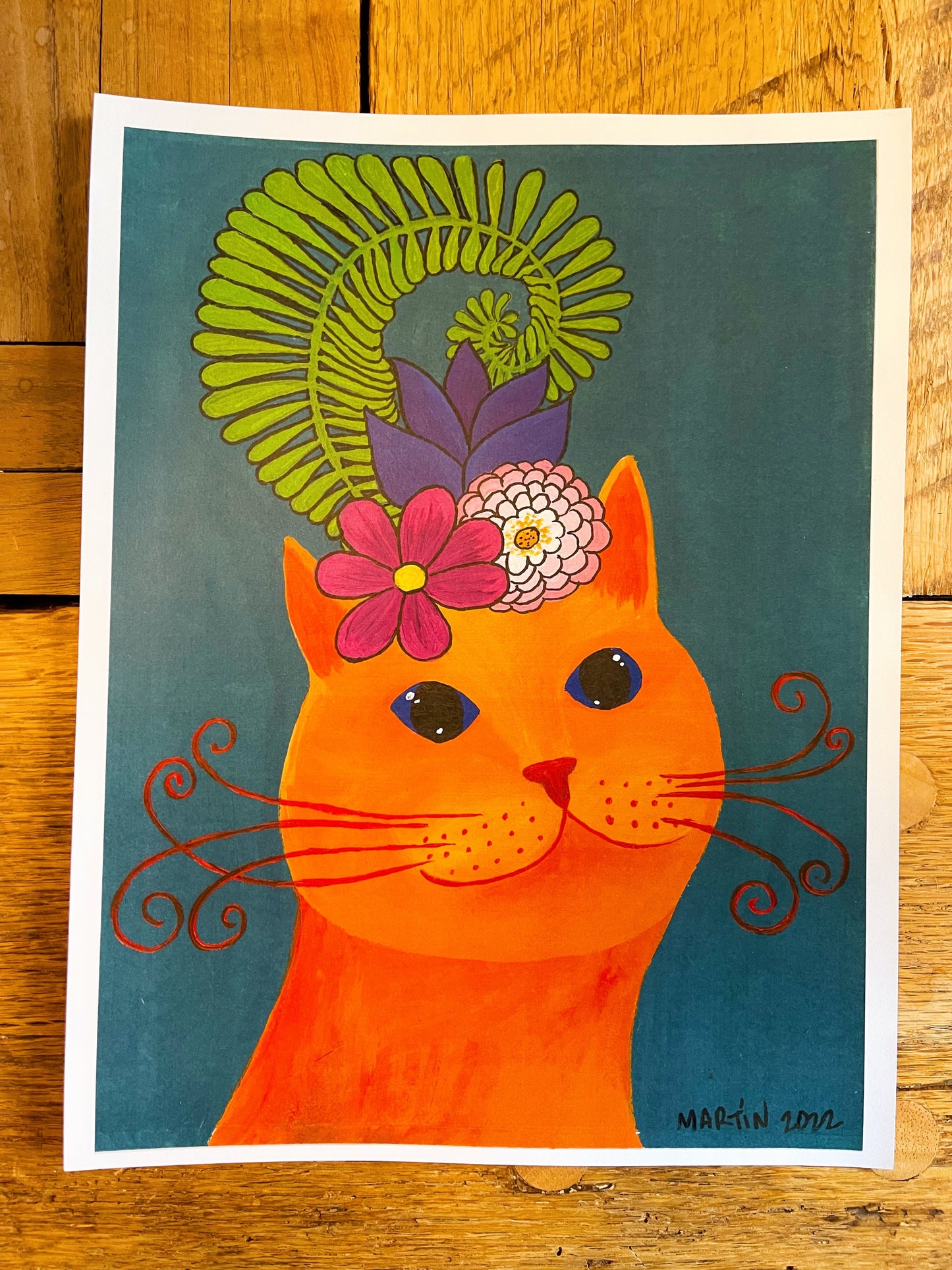 Orange cat prints - 8.5x11" print. FREE SHIPPING