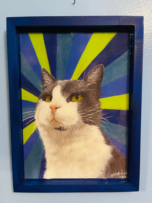 Bobby the Landlord - High Quality Print mounted on painted 9x12" framed wooden panel - FREE SHIPPING IN US