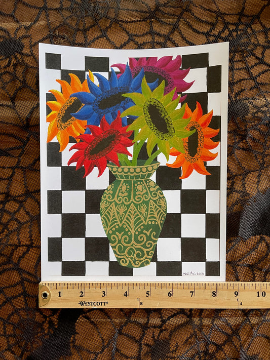 Rainbow Sunflowers Print - FREE SHIPPING