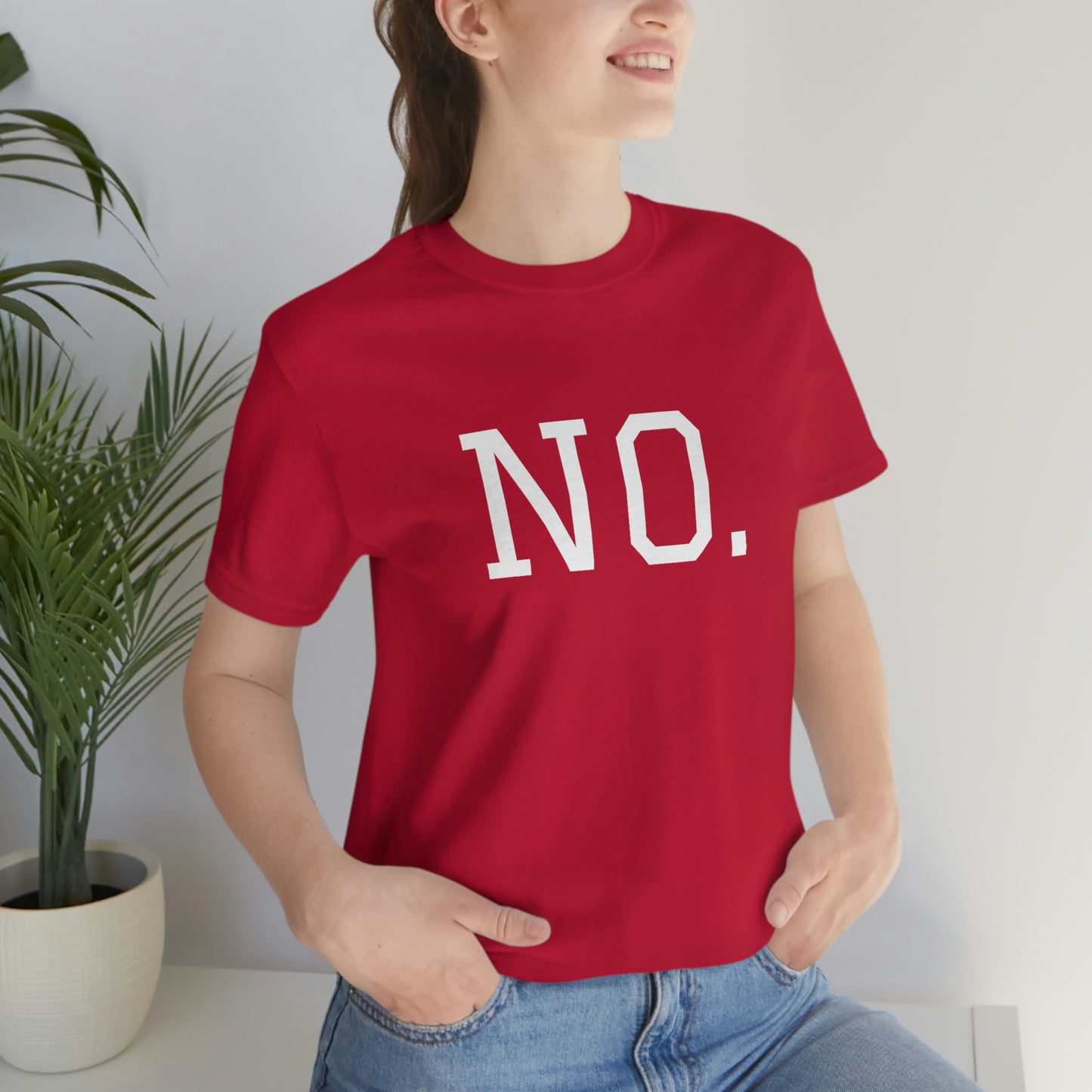 "NO" simplified Unisex Jersey Short Sleeve Tee