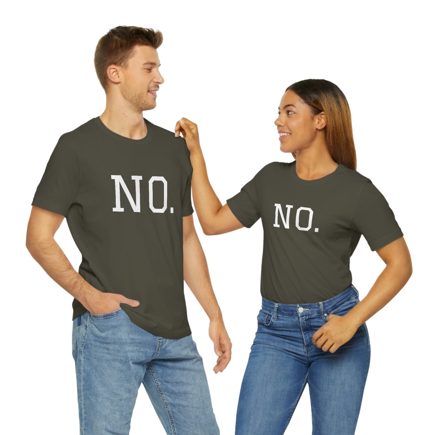 "NO" simplified Unisex Jersey Short Sleeve Tee