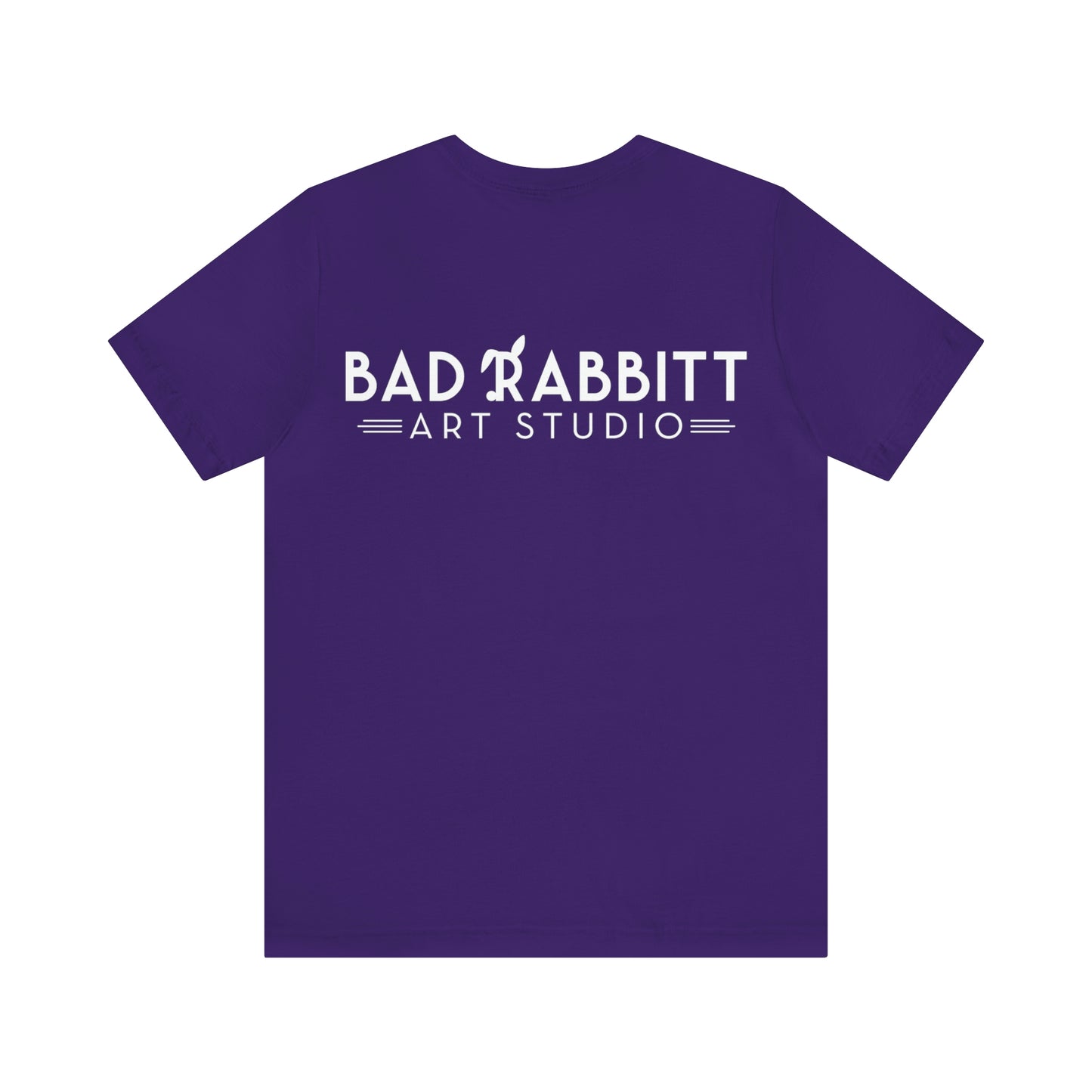 be bright do right with Bad Rabbitt Art Studio logo on back - Unisex Jersey Short Sleeve Tee