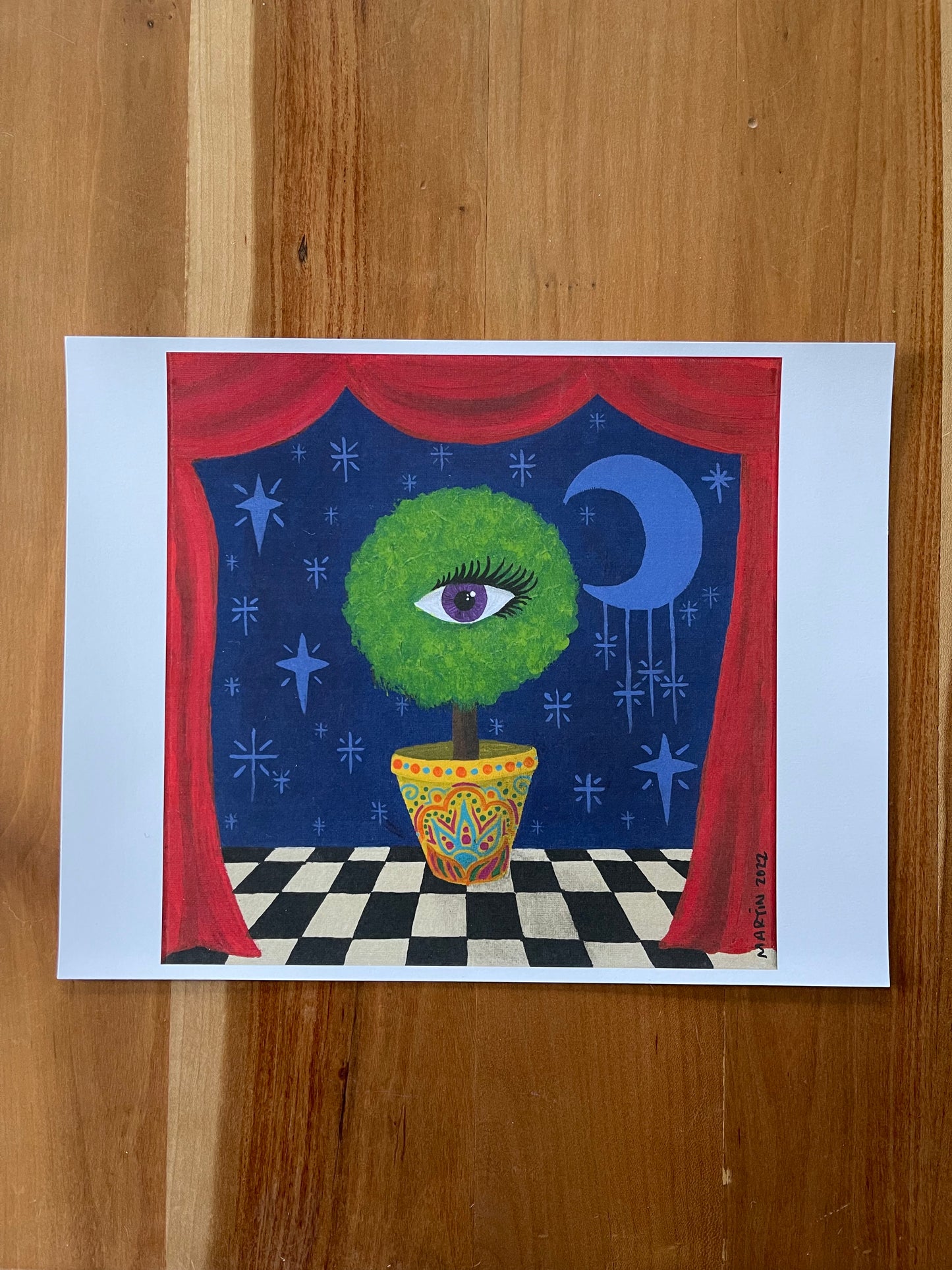 All-Seeing Topiary - 8x8" Print - FREE SHIPPING