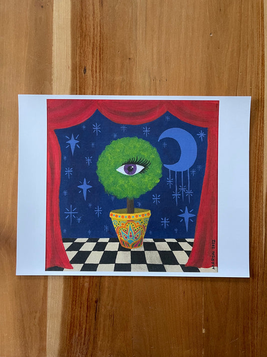 All-Seeing Topiary - 8x8" Print - FREE SHIPPING