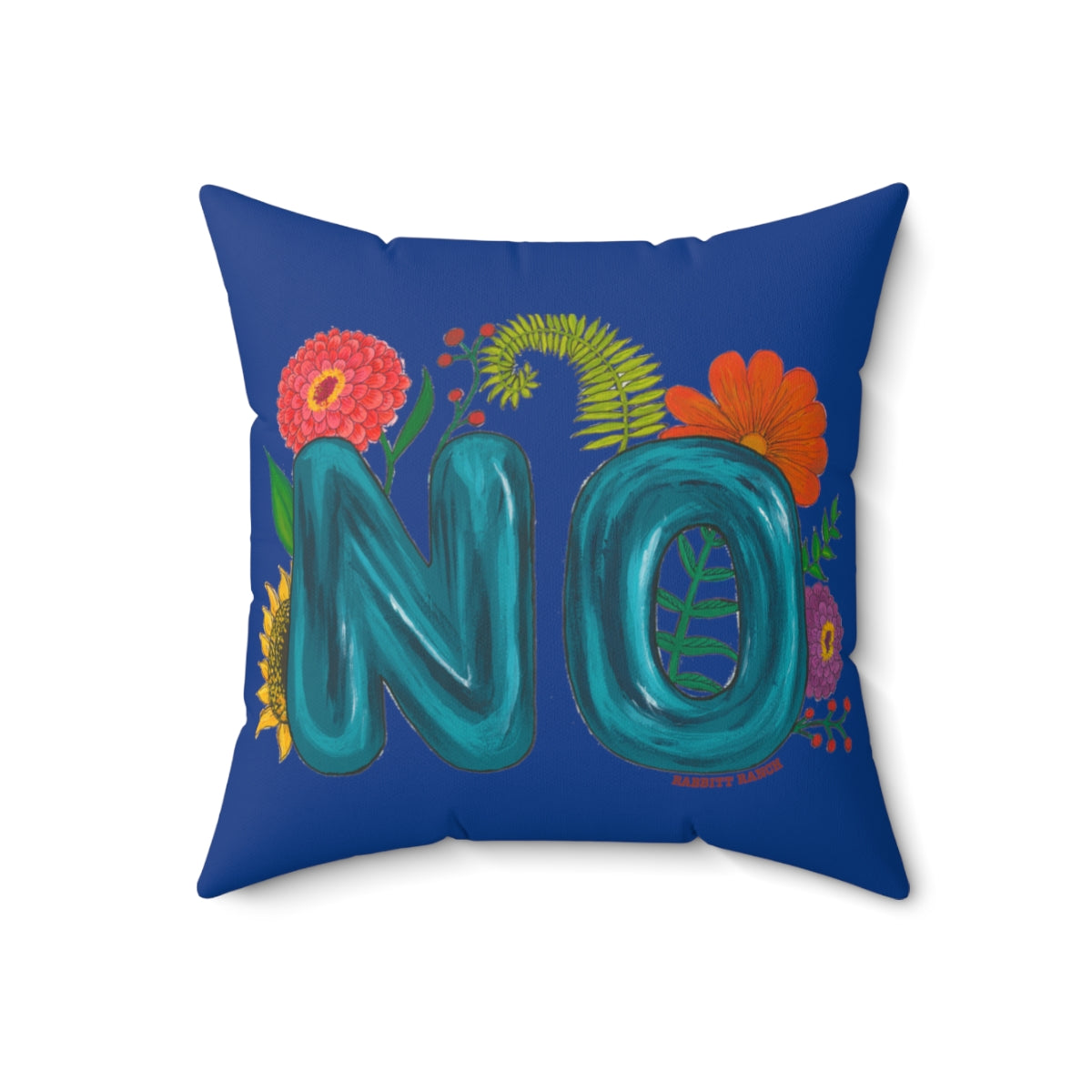 "NO" Spun Polyester Square Pillow