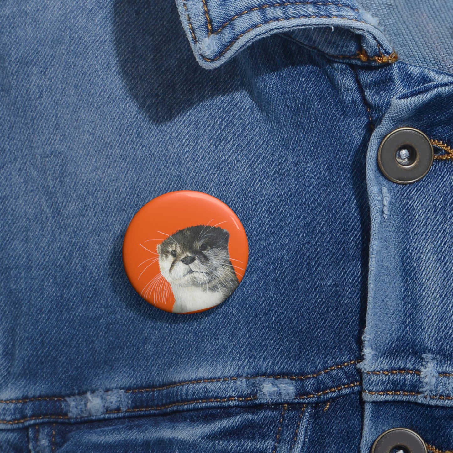 Grumpy Otter Custom Pin Button