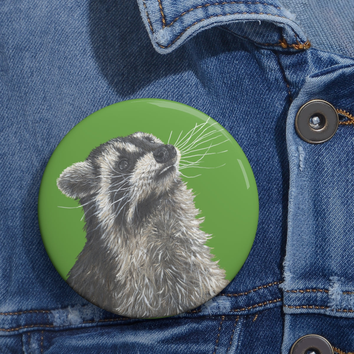 Raccoon Custom Pin Buttons
