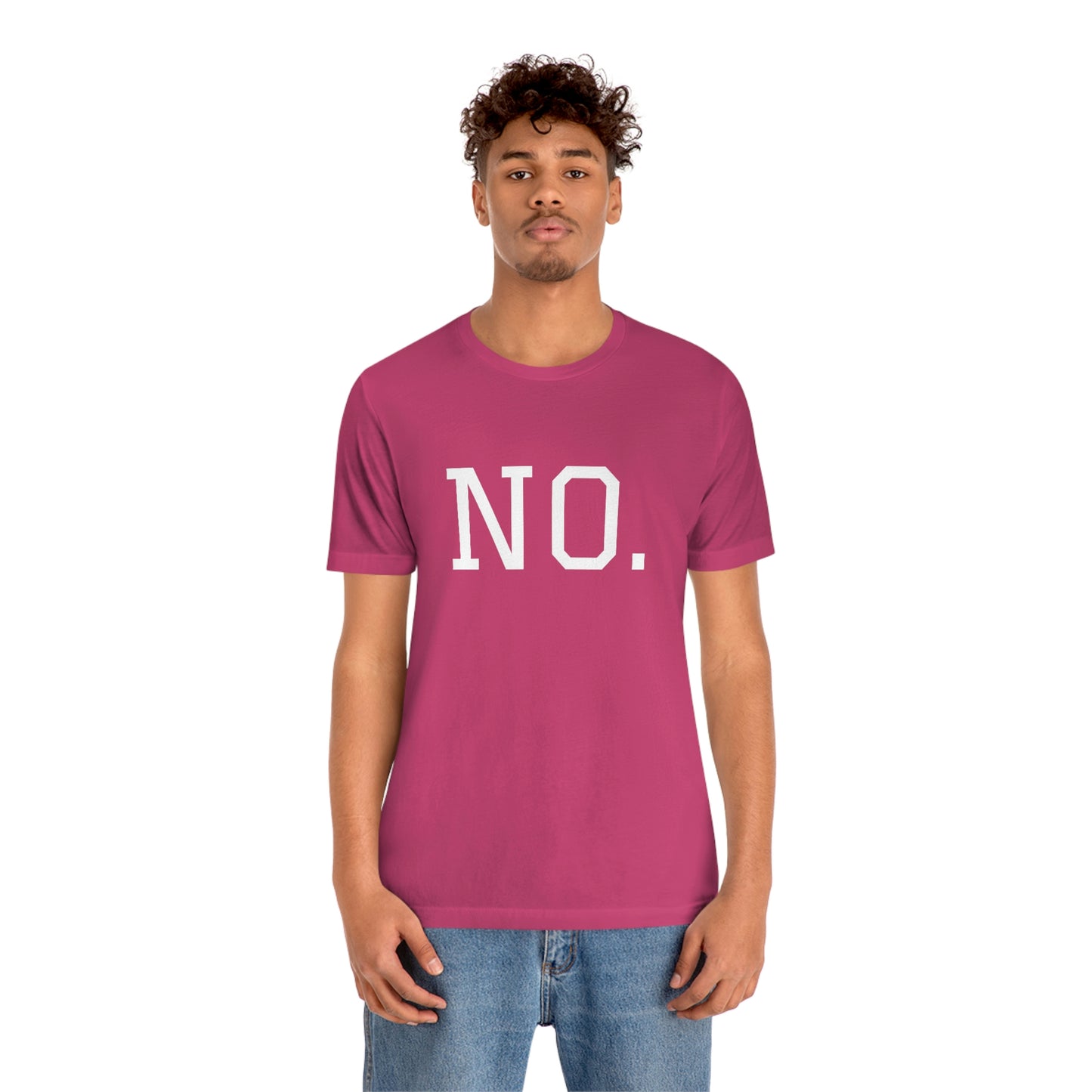 "NO" simplified Unisex Jersey Short Sleeve Tee