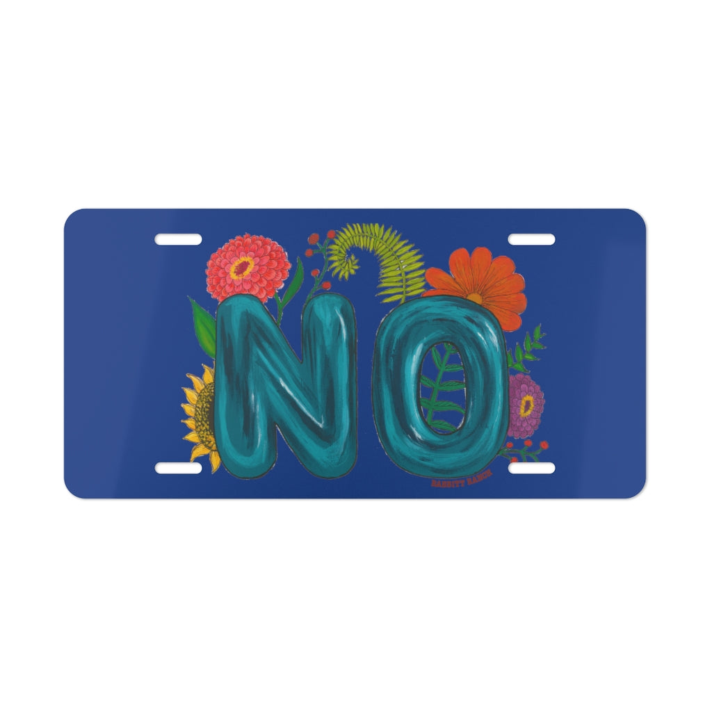 "NO" Vanity Plate