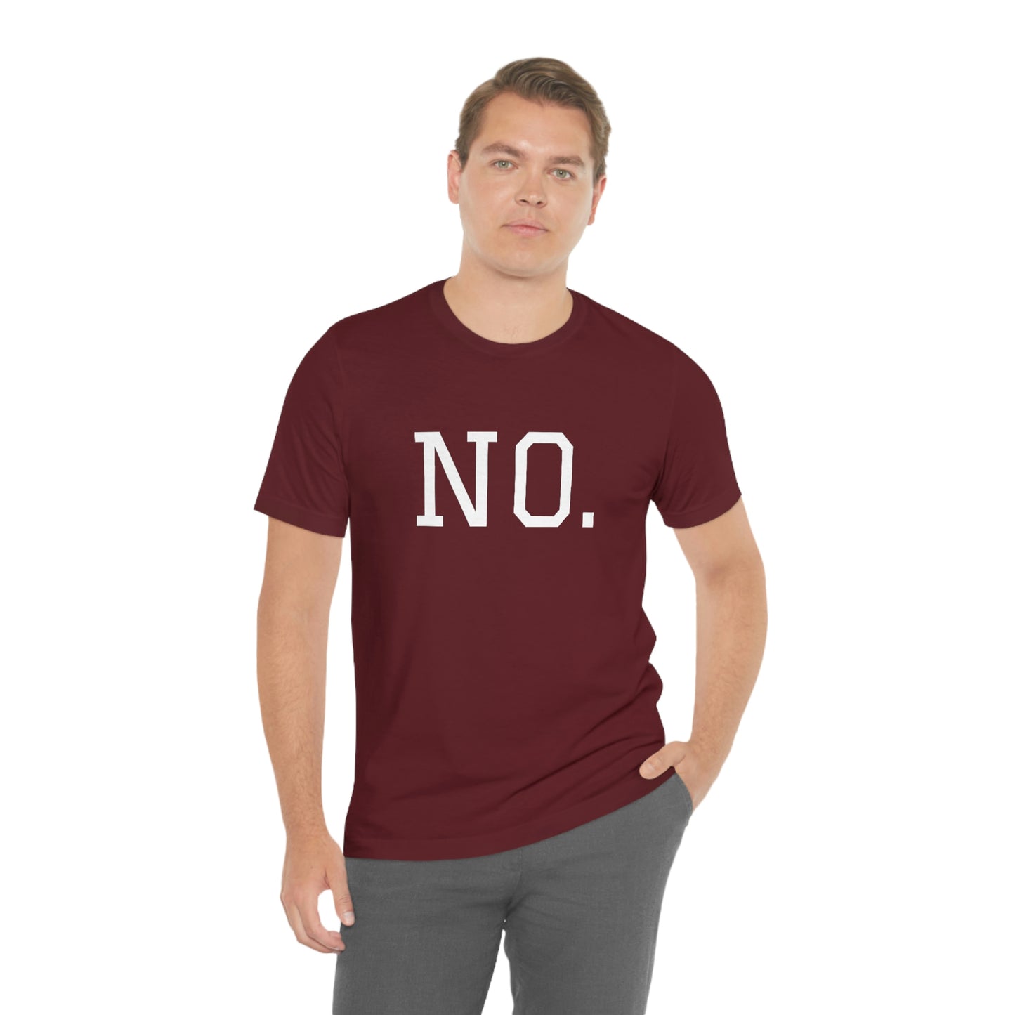 "NO" simplified Unisex Jersey Short Sleeve Tee