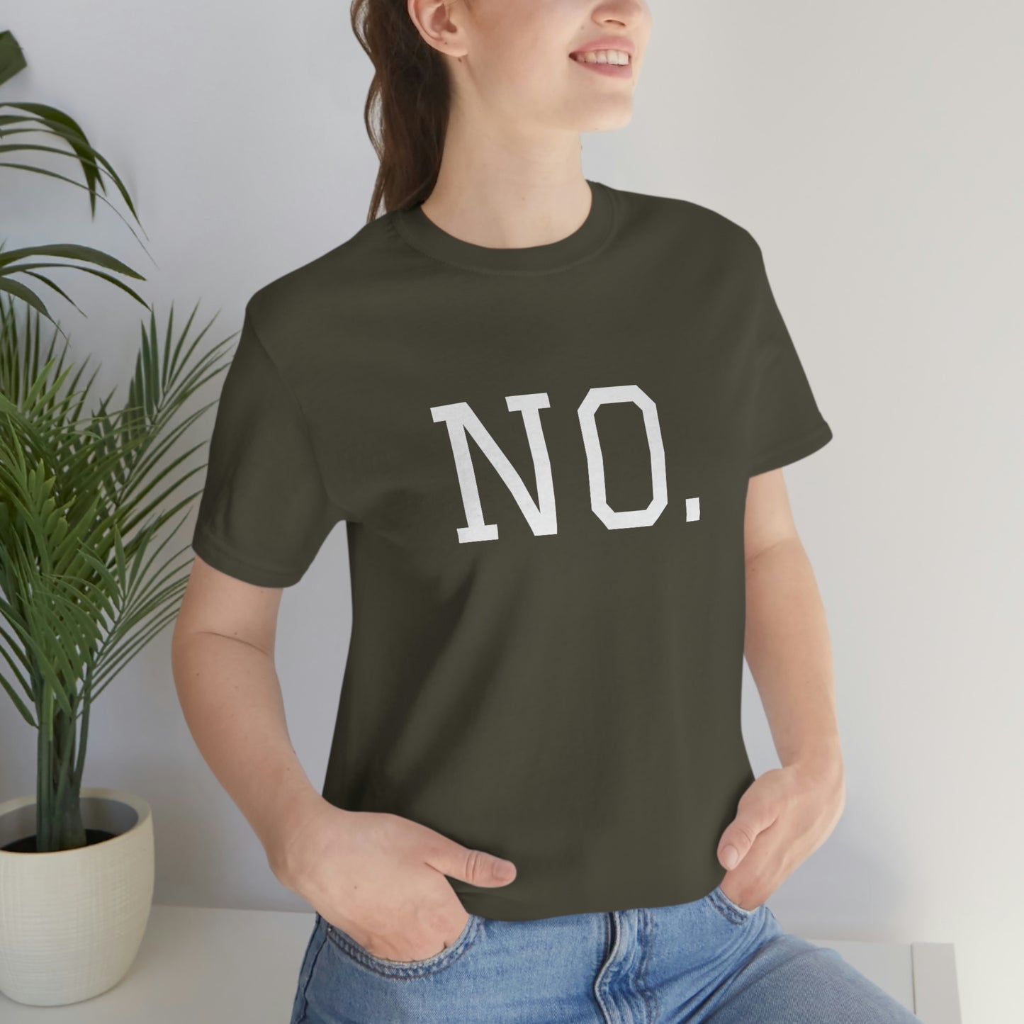 "NO" simplified Unisex Jersey Short Sleeve Tee