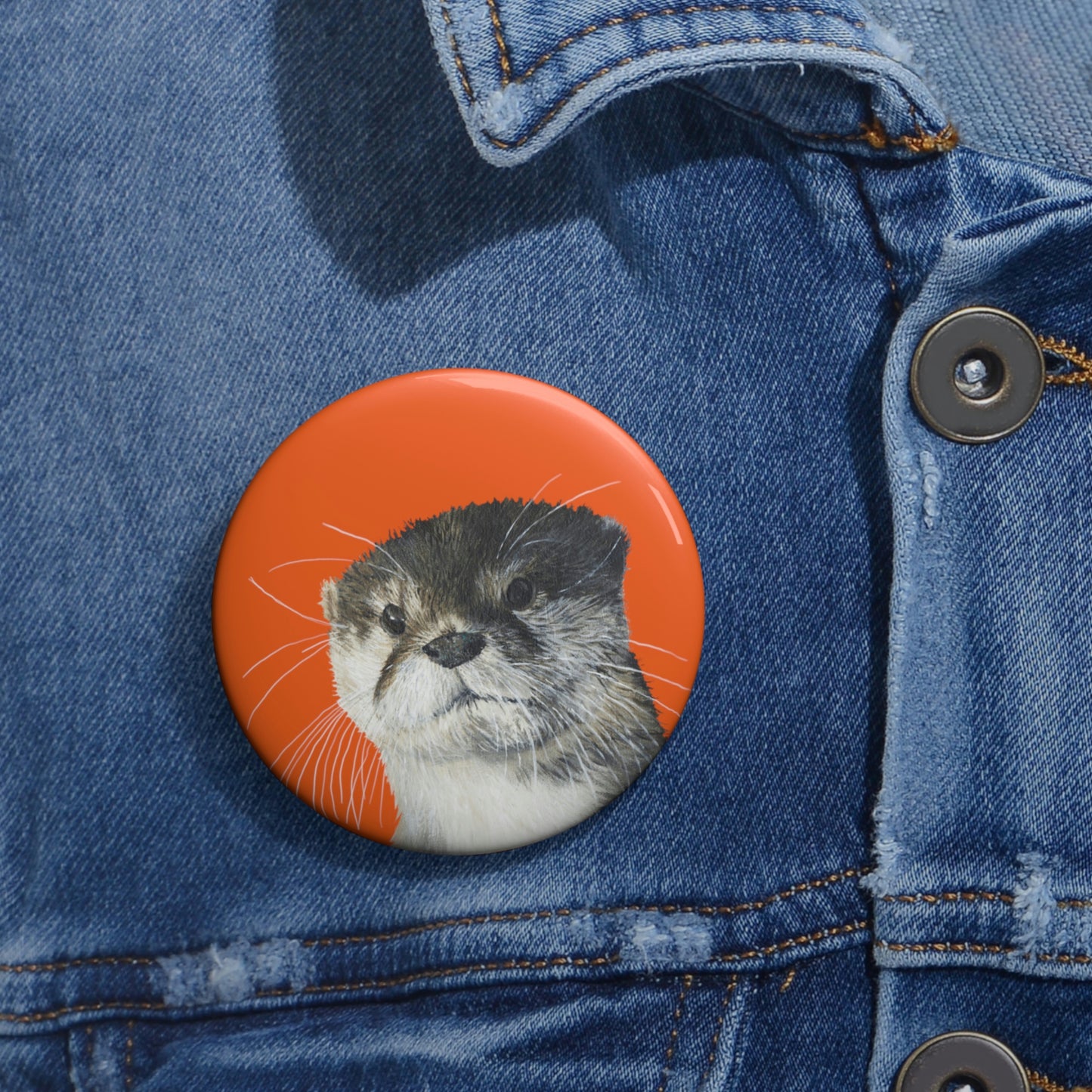 Grumpy Otter Custom Pin Button