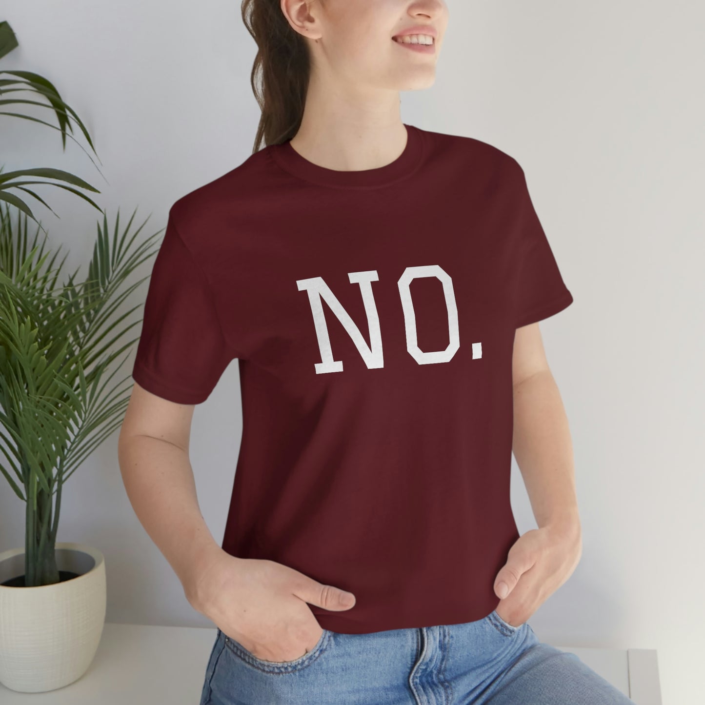 "NO" simplified Unisex Jersey Short Sleeve Tee