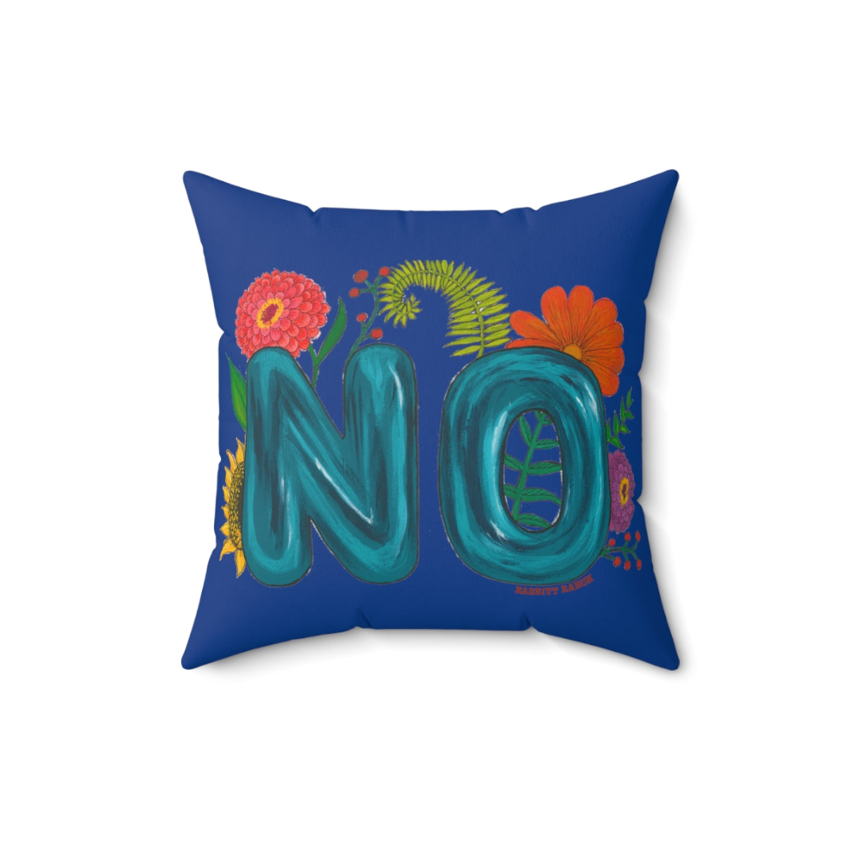 "NO" Spun Polyester Square Pillow
