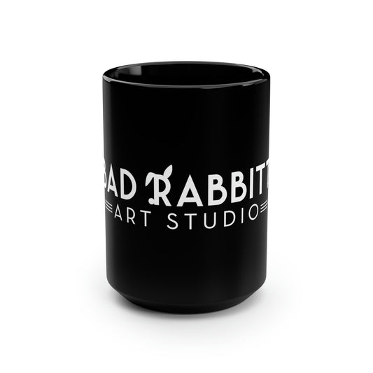 Bad Rabbitt Art Studio Black Mug, 15oz