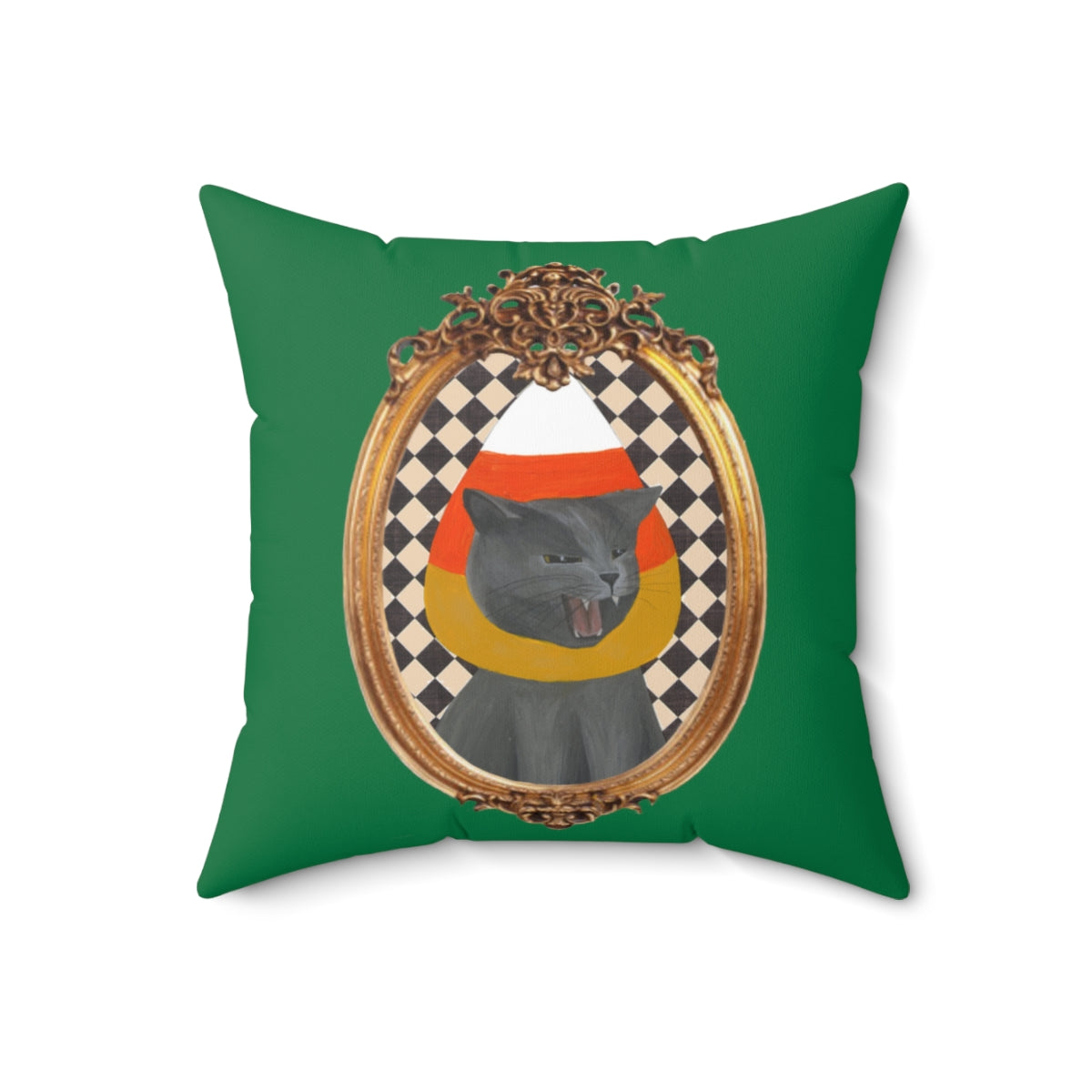 Framed Candy Corn Toni Spun Polyester Square Pillow
