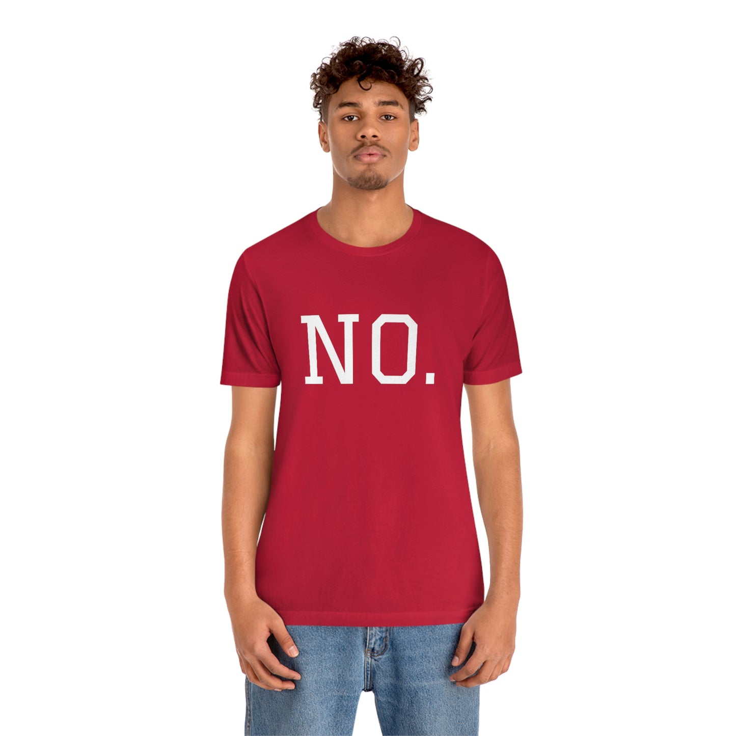 "NO" simplified Unisex Jersey Short Sleeve Tee