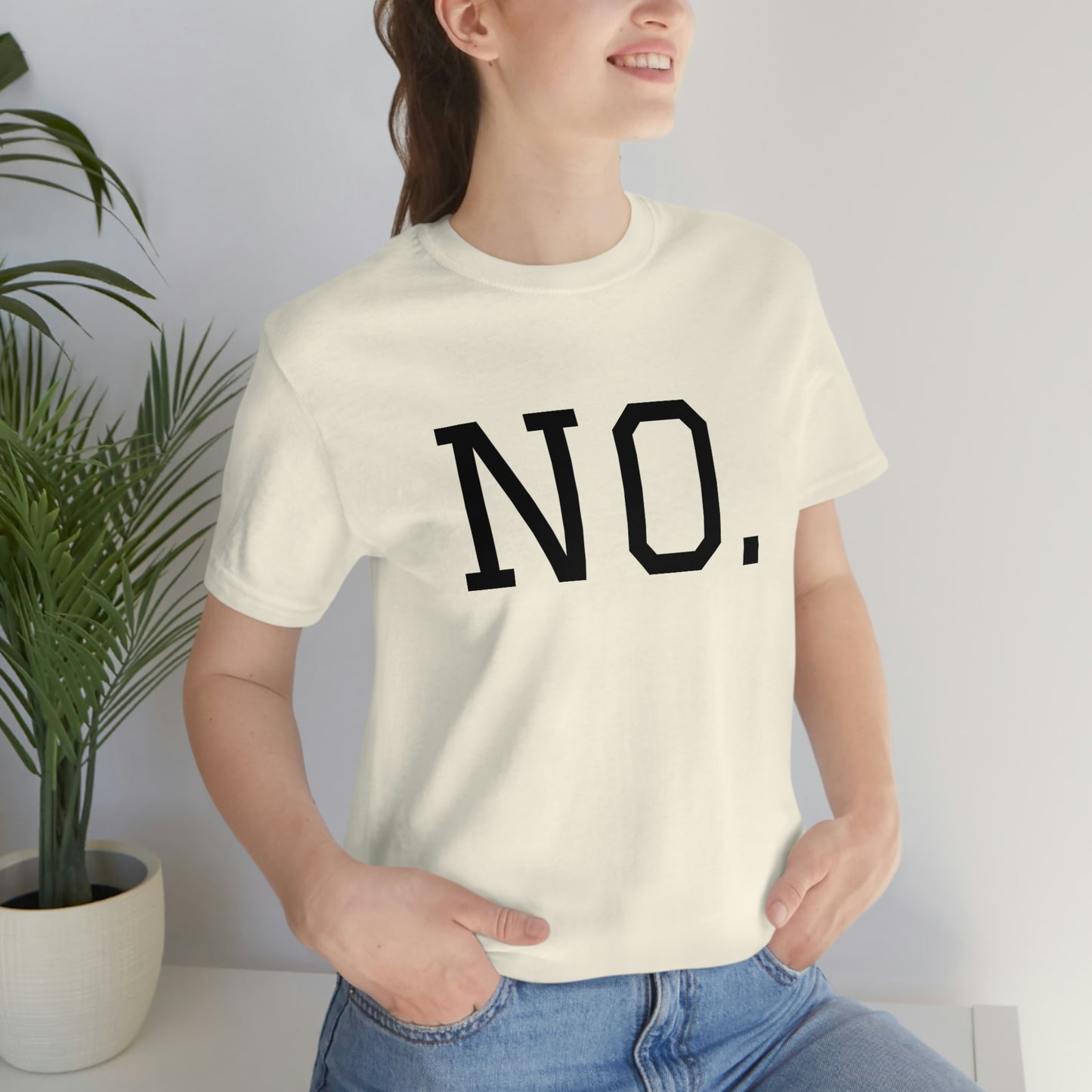 "NO" simplified Unisex Jersey Short Sleeve Tee