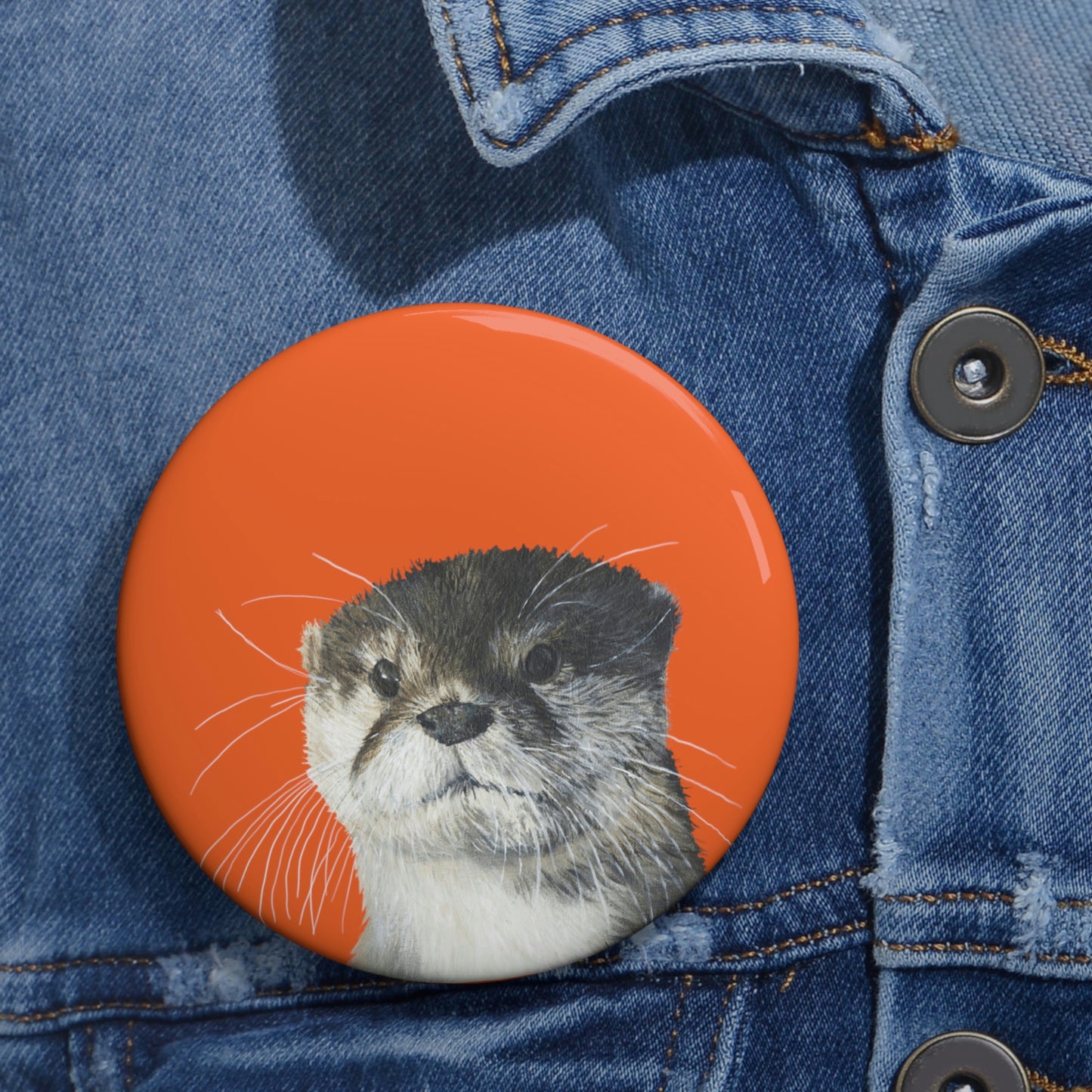 Grumpy Otter Custom Pin Button