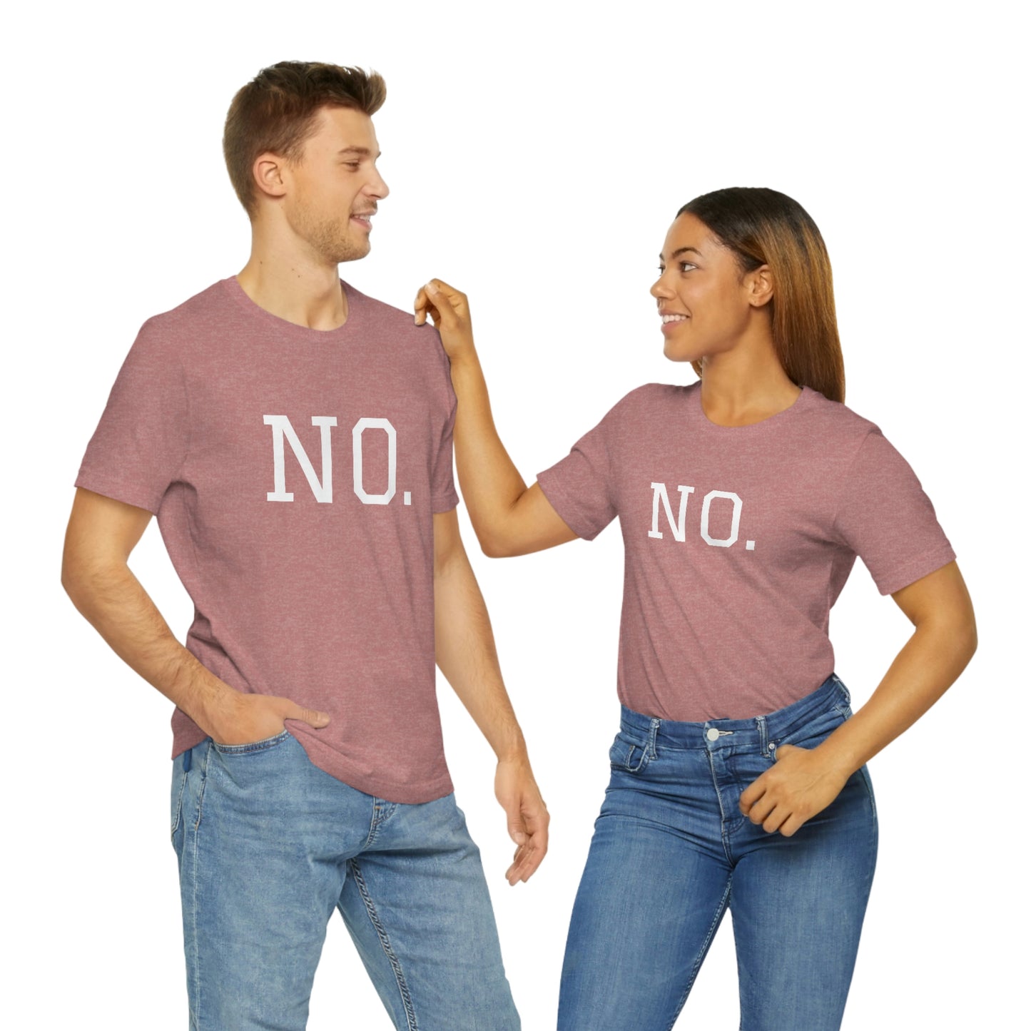 "NO" simplified Unisex Jersey Short Sleeve Tee